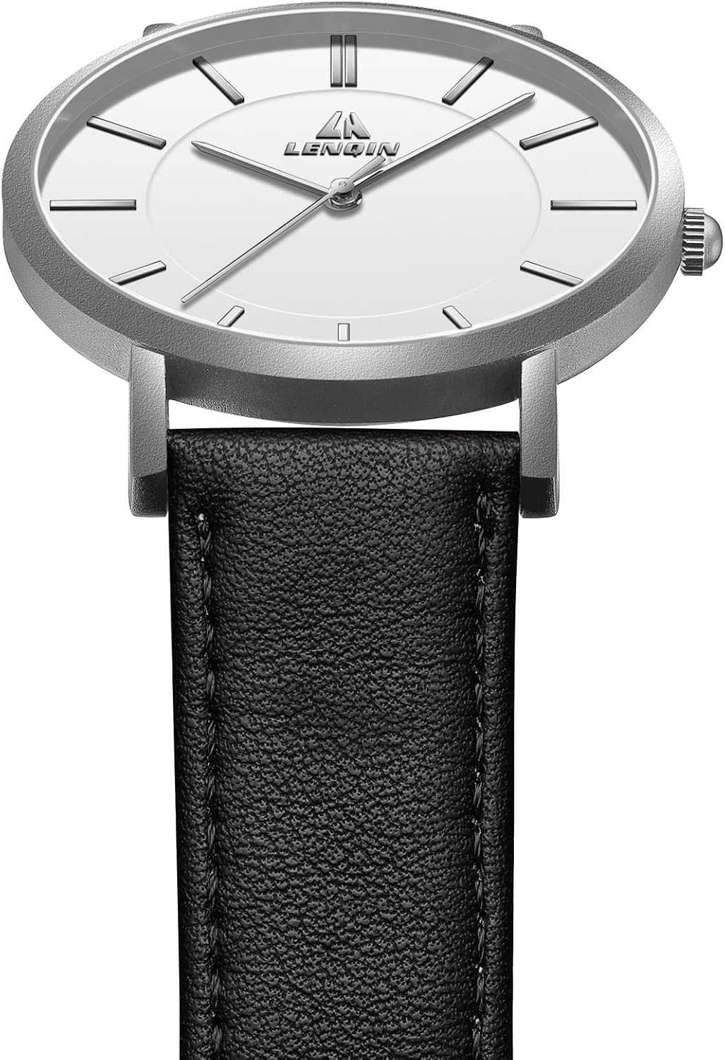Detalle de LN LENQIN Herren Analog-Uhr mit Lederband, quarzgetrieben, 30 m wasserdicht (Mineralglas)