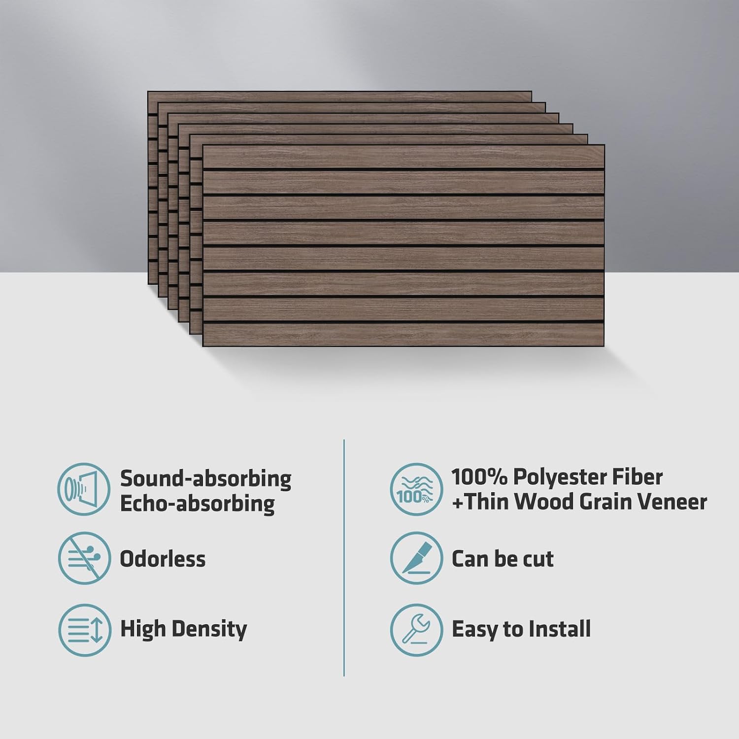 Thumbnail 4 de UMIACOUSTICS PE4824-DW Acoustic Panels, 6-Pack, Natural Walnut, 0.4-Inch Thick