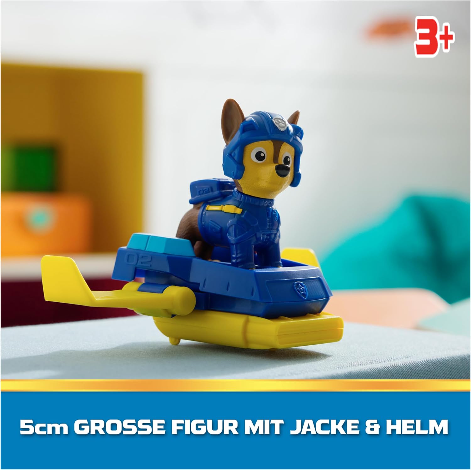 Detalle de PAW Patrol Chase Action Pup – figur med miniräddningsflygplan och utfällbara vingar