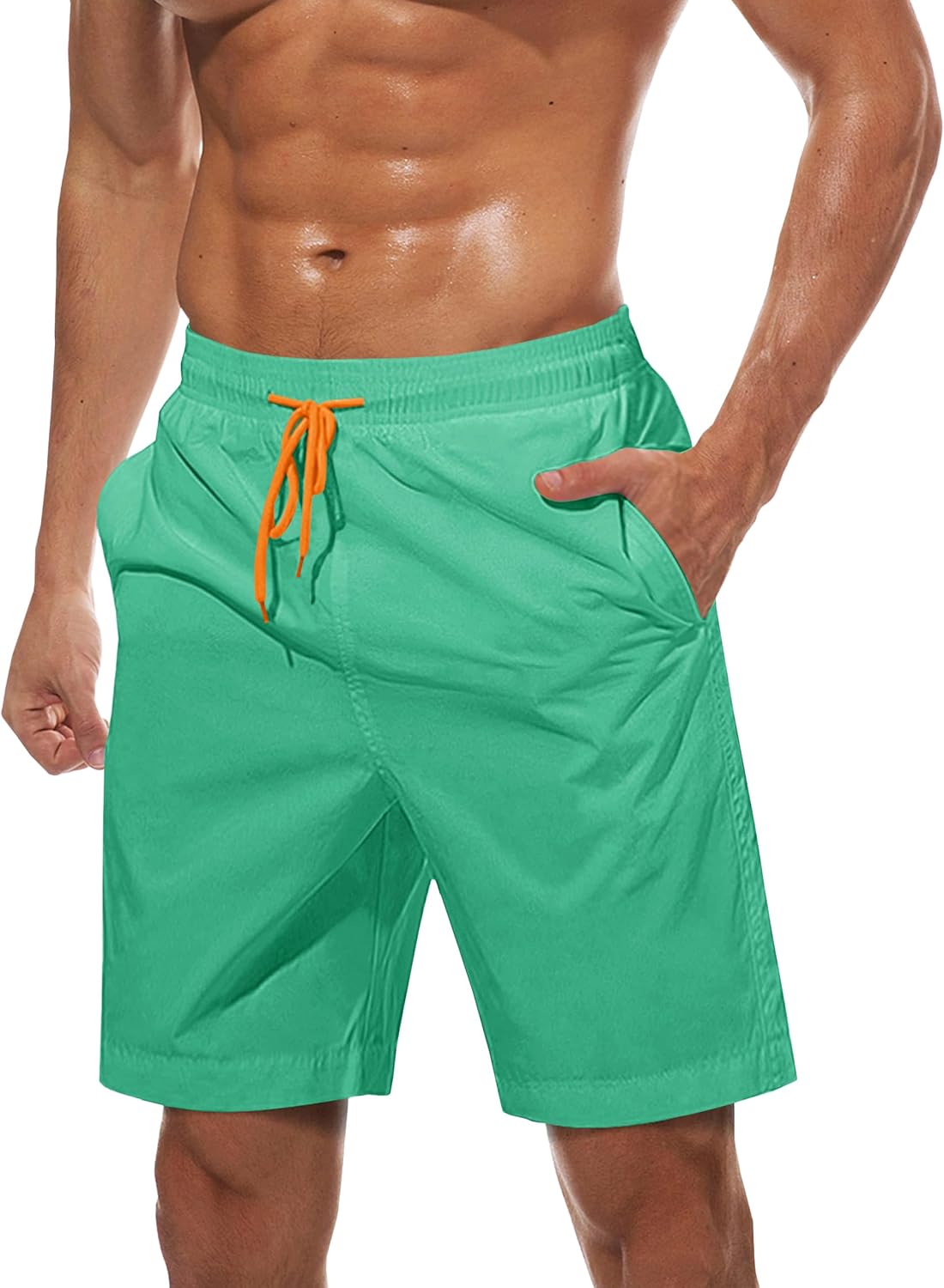 Detalle de TACVASEN Men's Swim Shorts with Mesh Lining – Quick-Dry Beach Trunks