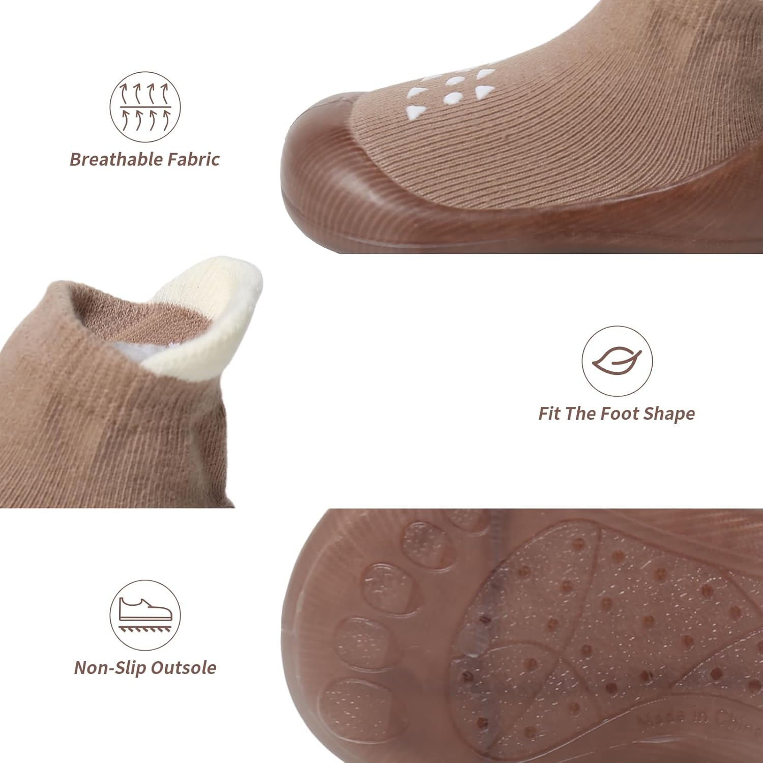 Thumbnail 5 de EDOTON Baby Sock Shoes: First Walking Shoes with Non-Slip Rubber Sole