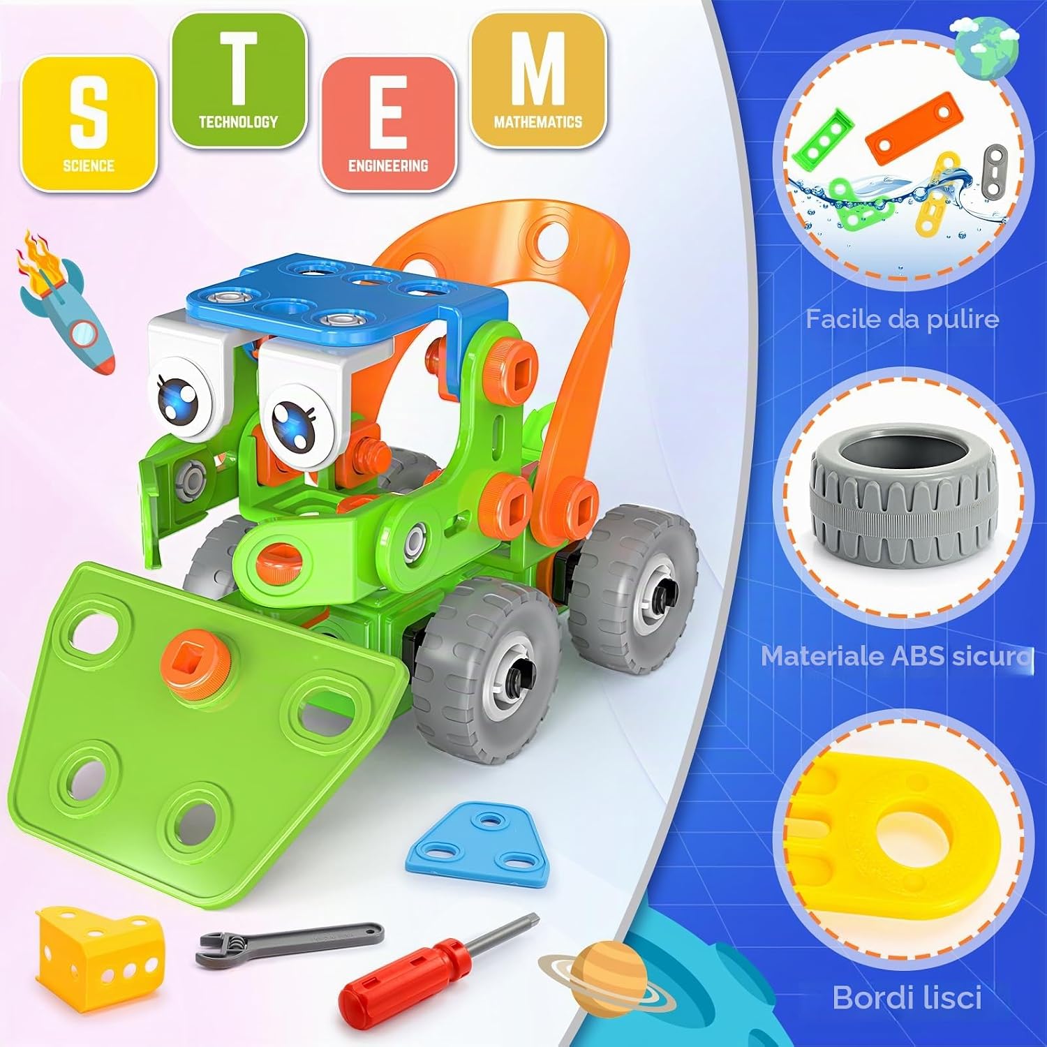 Detalle 2 de iKidiki Giochi Costruzioni 10 in 1 STEM 5-10 anni