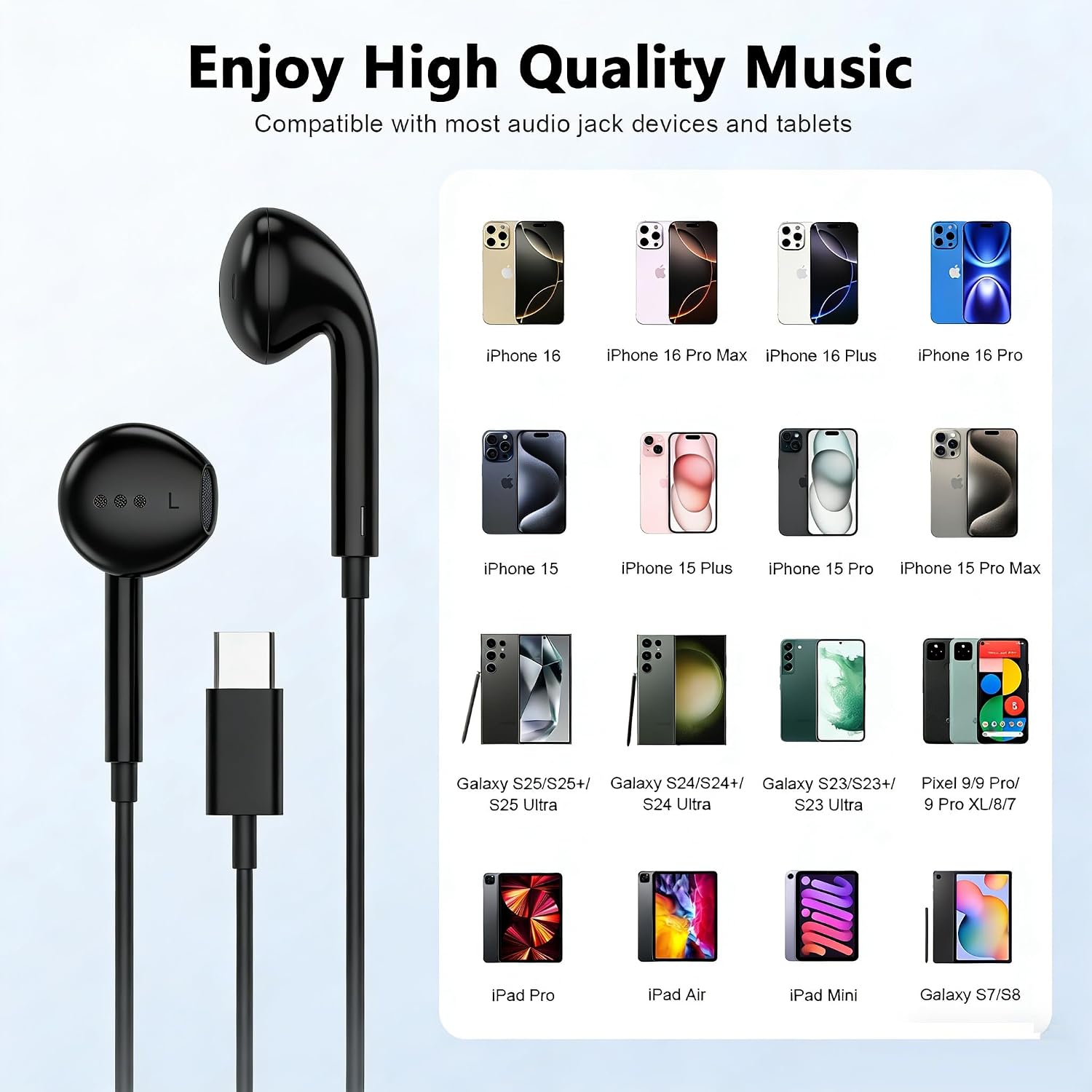 Detalle 1 de MFi-Certified USB-C Earbuds, 2-Pack