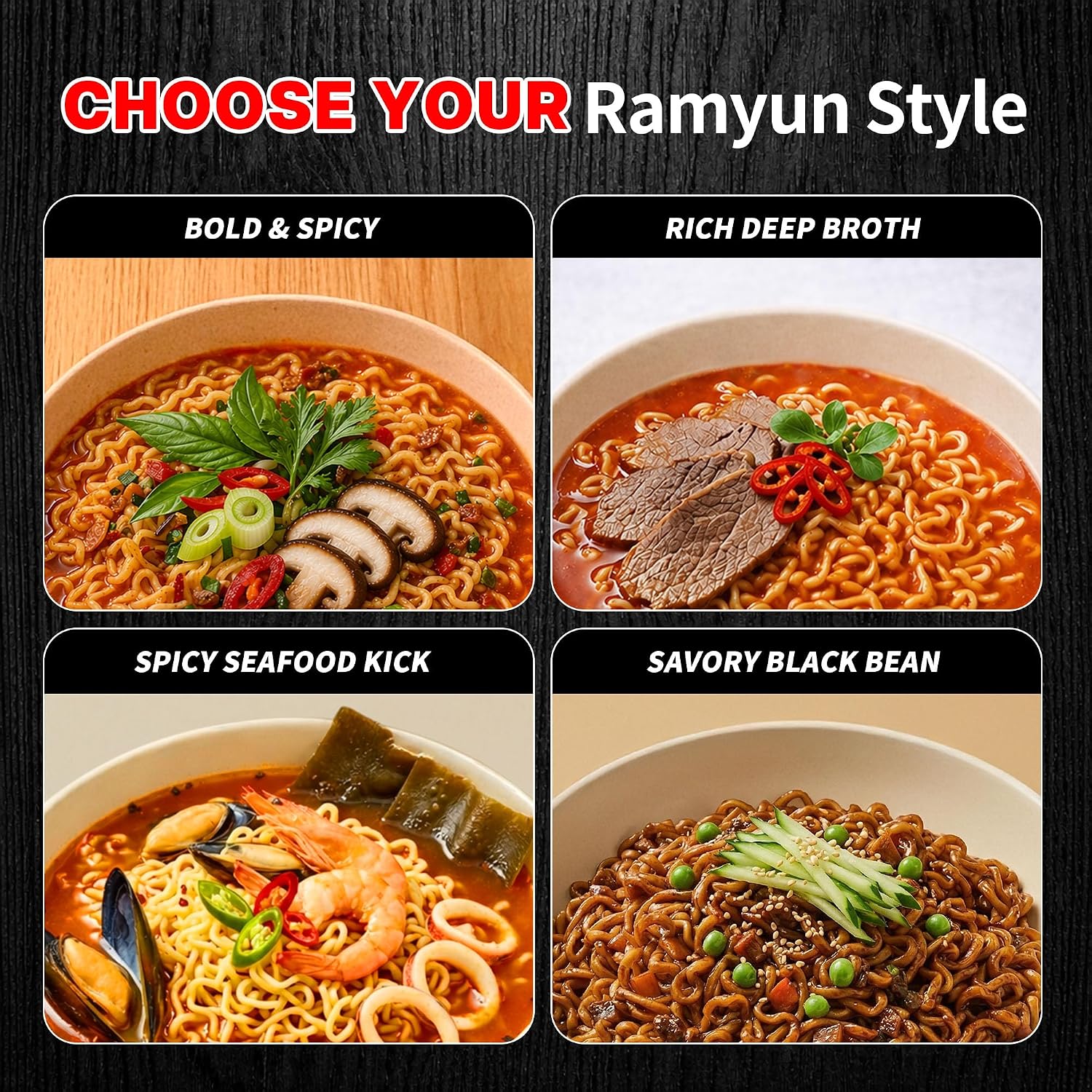 Detalle de Nongshim Korean Ramen Variety Pack, 16 Pack with Shin Ramyun, Neoguri & Chapagetti