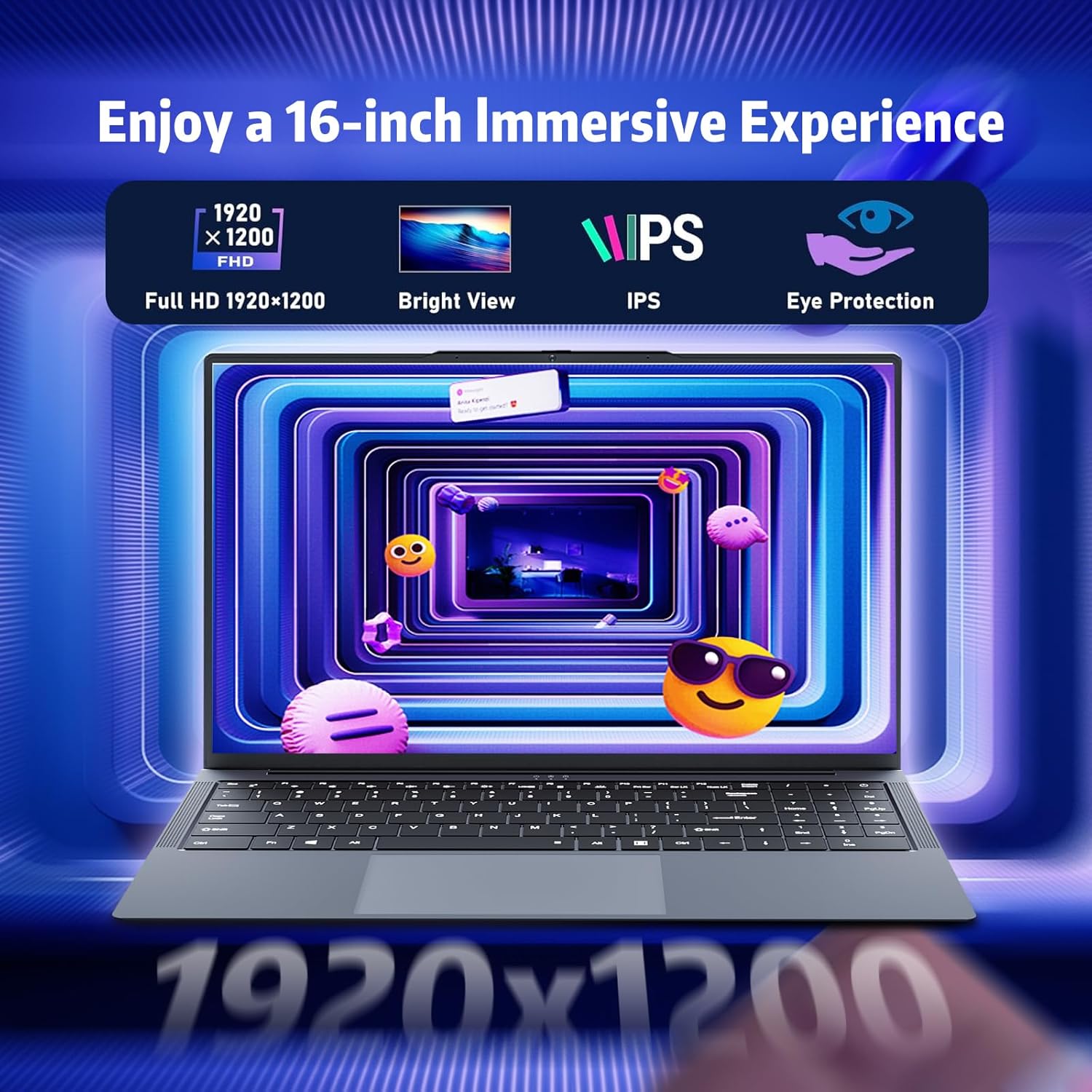 Thumbnail 2 de Txxren 16-inch Laptop (Core i5-8210Y, 16GB RAM, 1TB SSD) with Windows 11 Pro