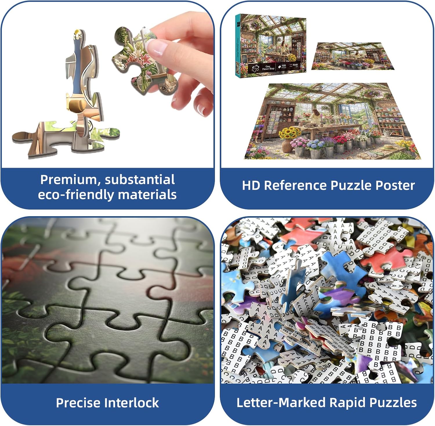 Detalle 2 de Cozy Flower Shop Puzzles for Adults 1000 Pieces