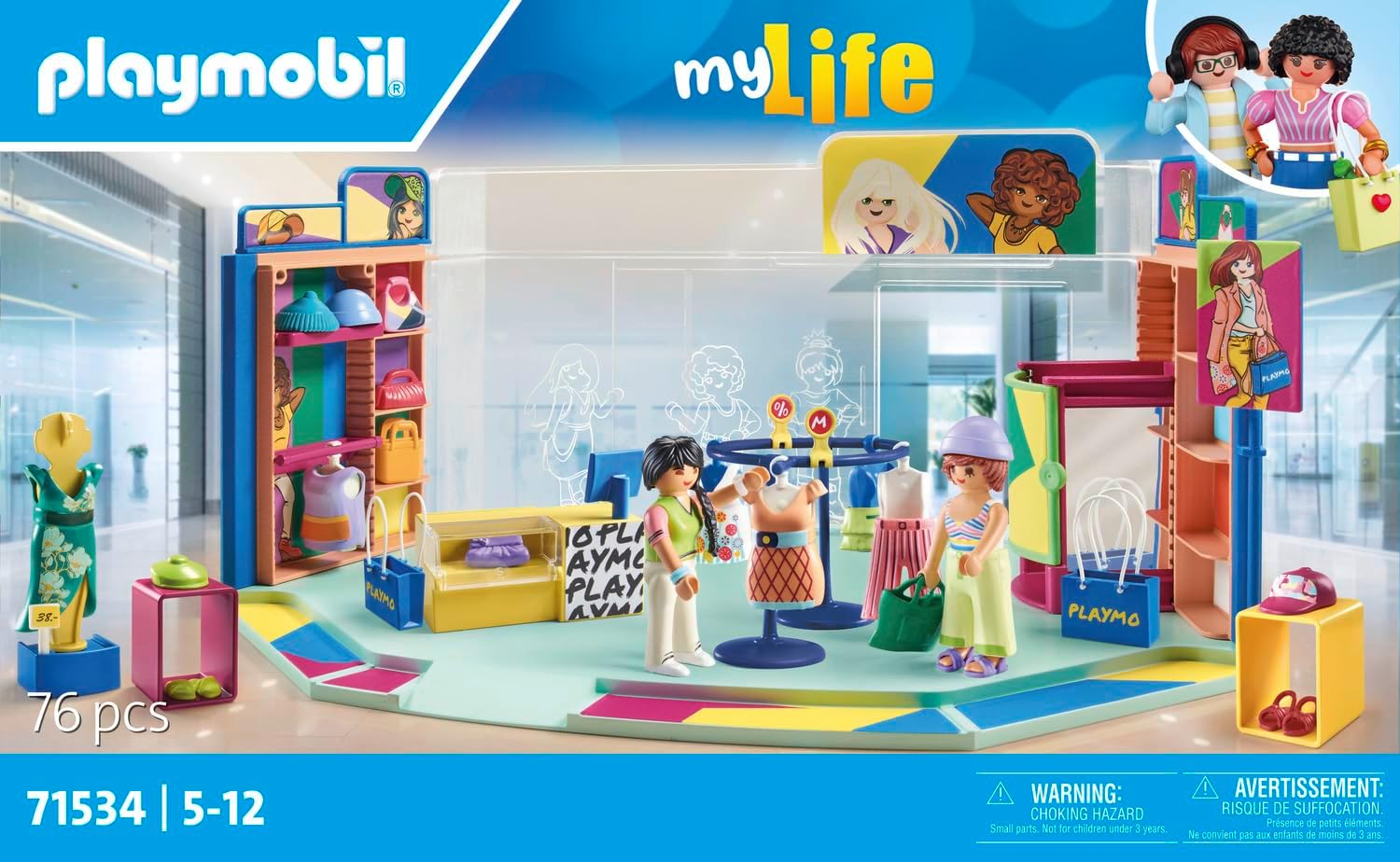 Thumbnail 3 de PLAYMOBIL myLife 71534 modewinkel met 2 verdiepingen en 76 onderdelen