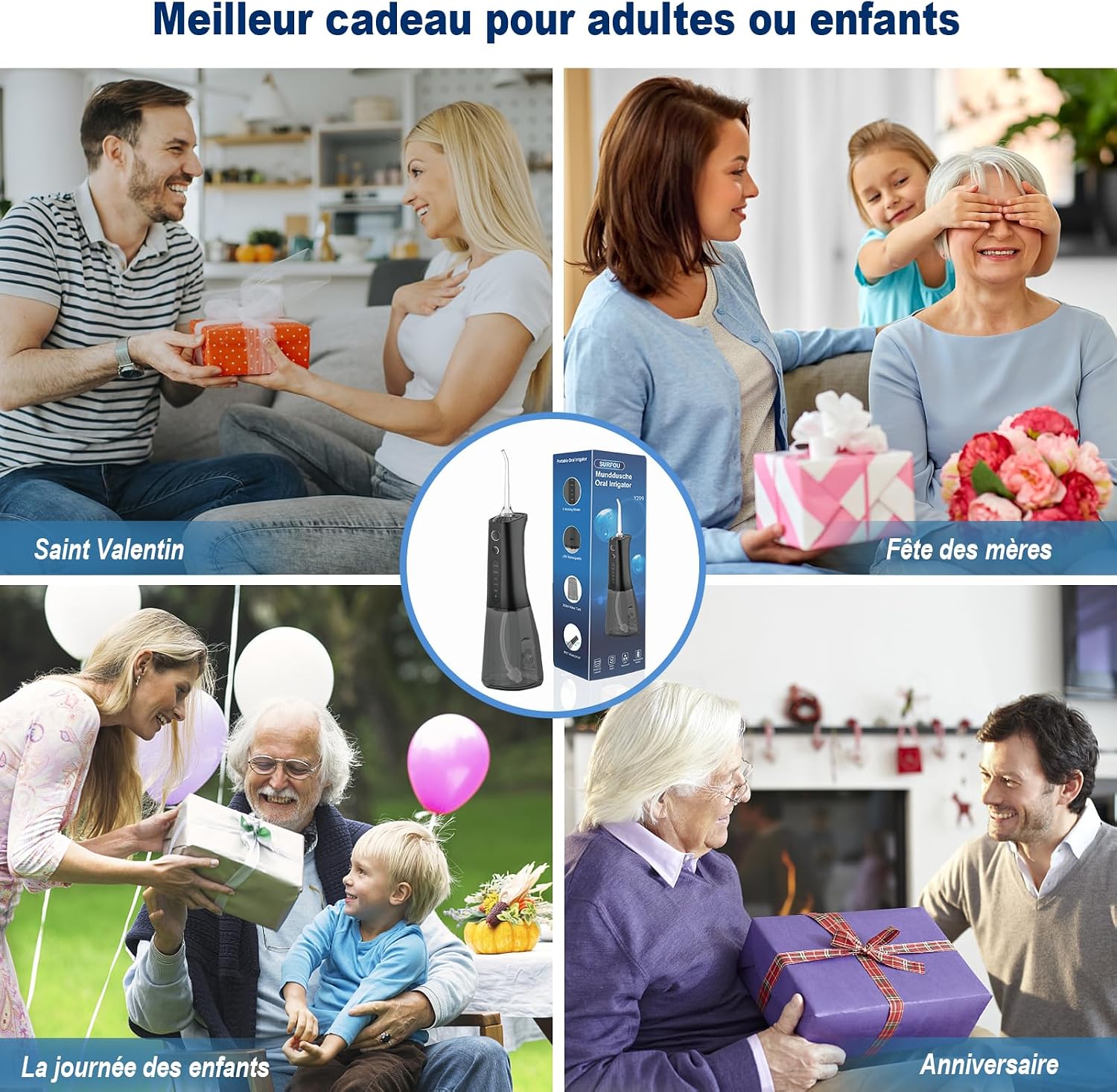 Thumbnail 6 de SURFOU Jet Dentaire Hydropulseur Professionnel – Irrigateur dentaire alimenté par USB