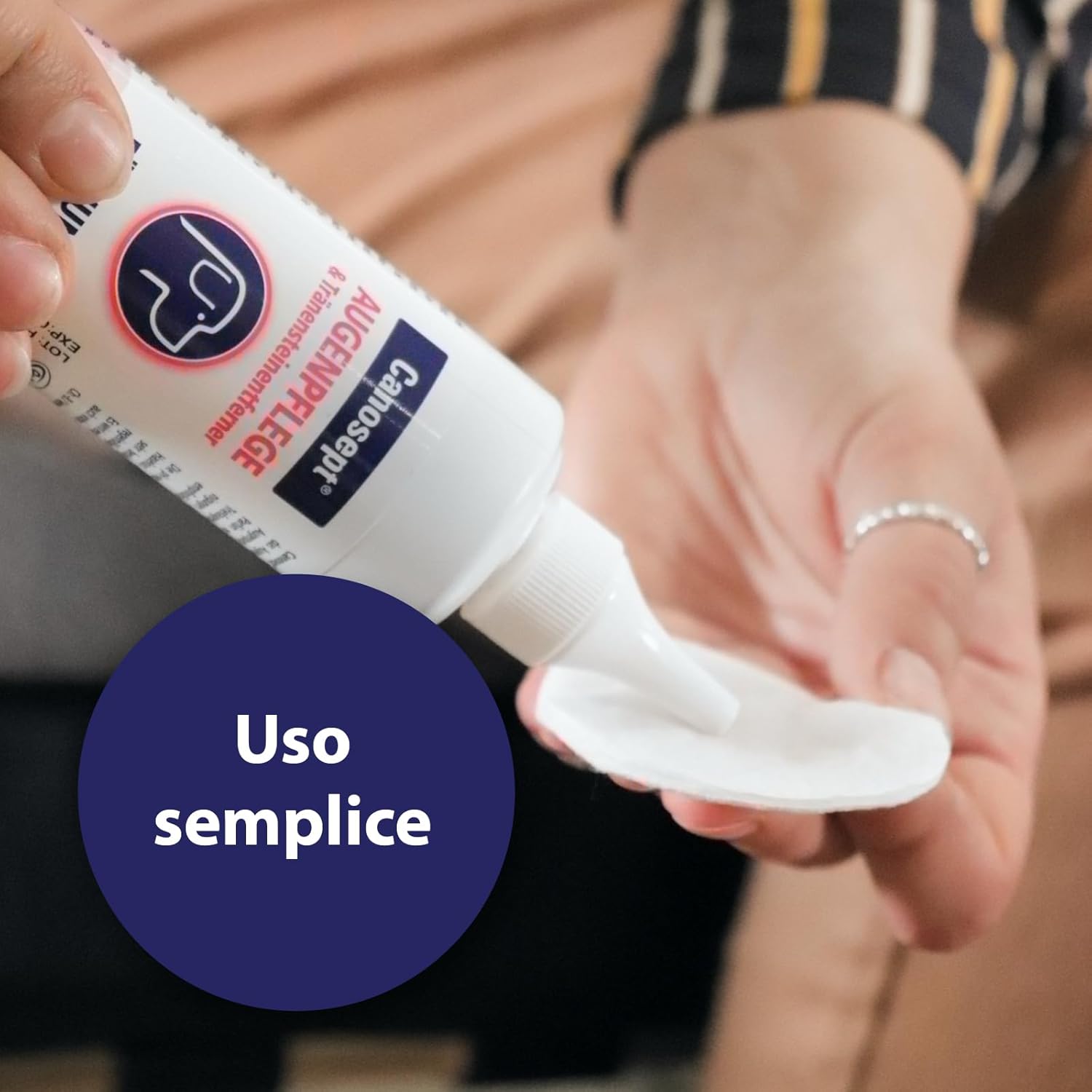 Detalle de Canosept Cura Occhi per Cani 120 ml – Detergente delicato per contorno occhi, rimuove lacrime e impurità