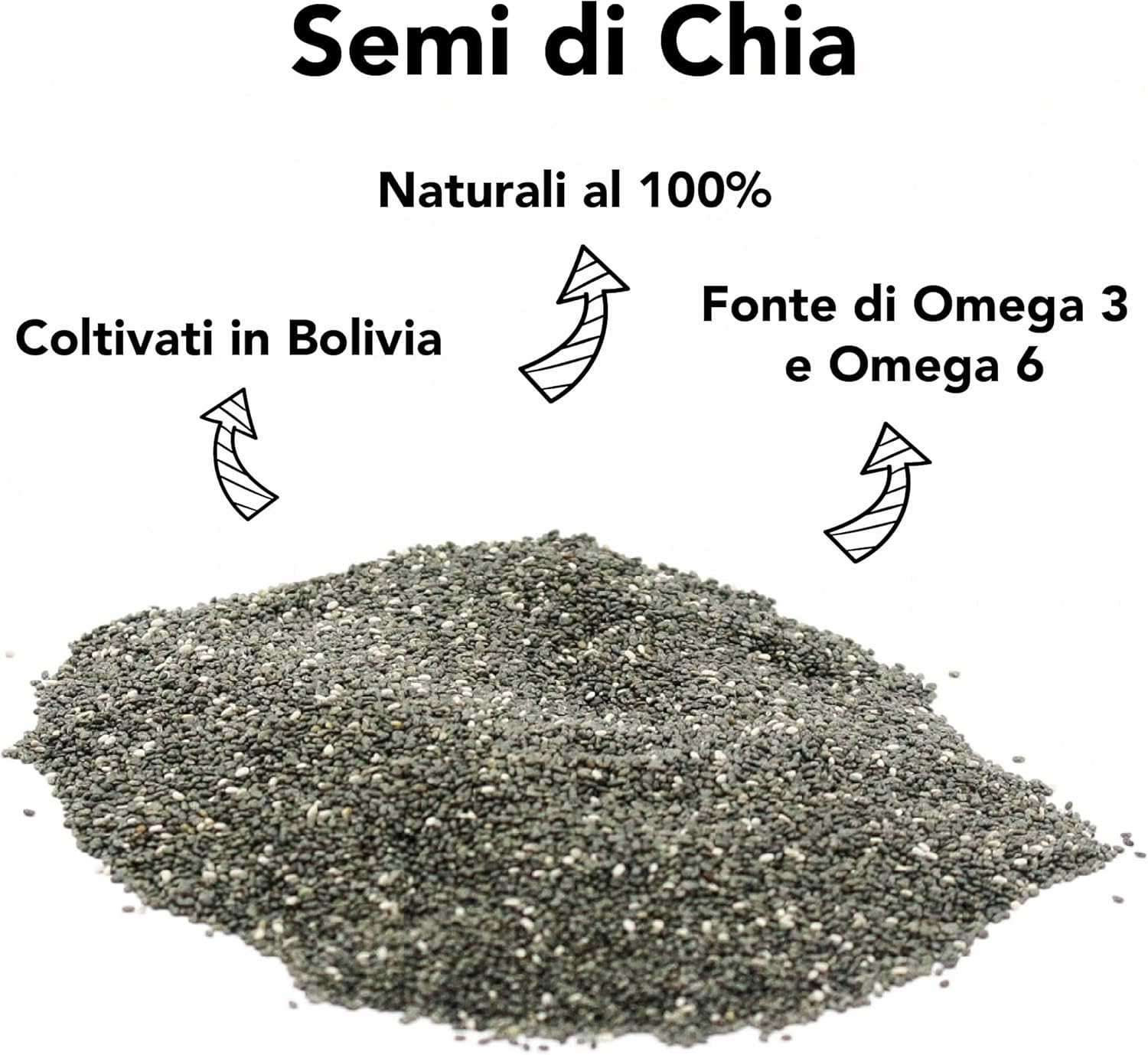 Detalle 2 de Semi di Chia Biologici 200 g – Fonte di Omega 3 e 6, Magnesio, Potassio e Calcio