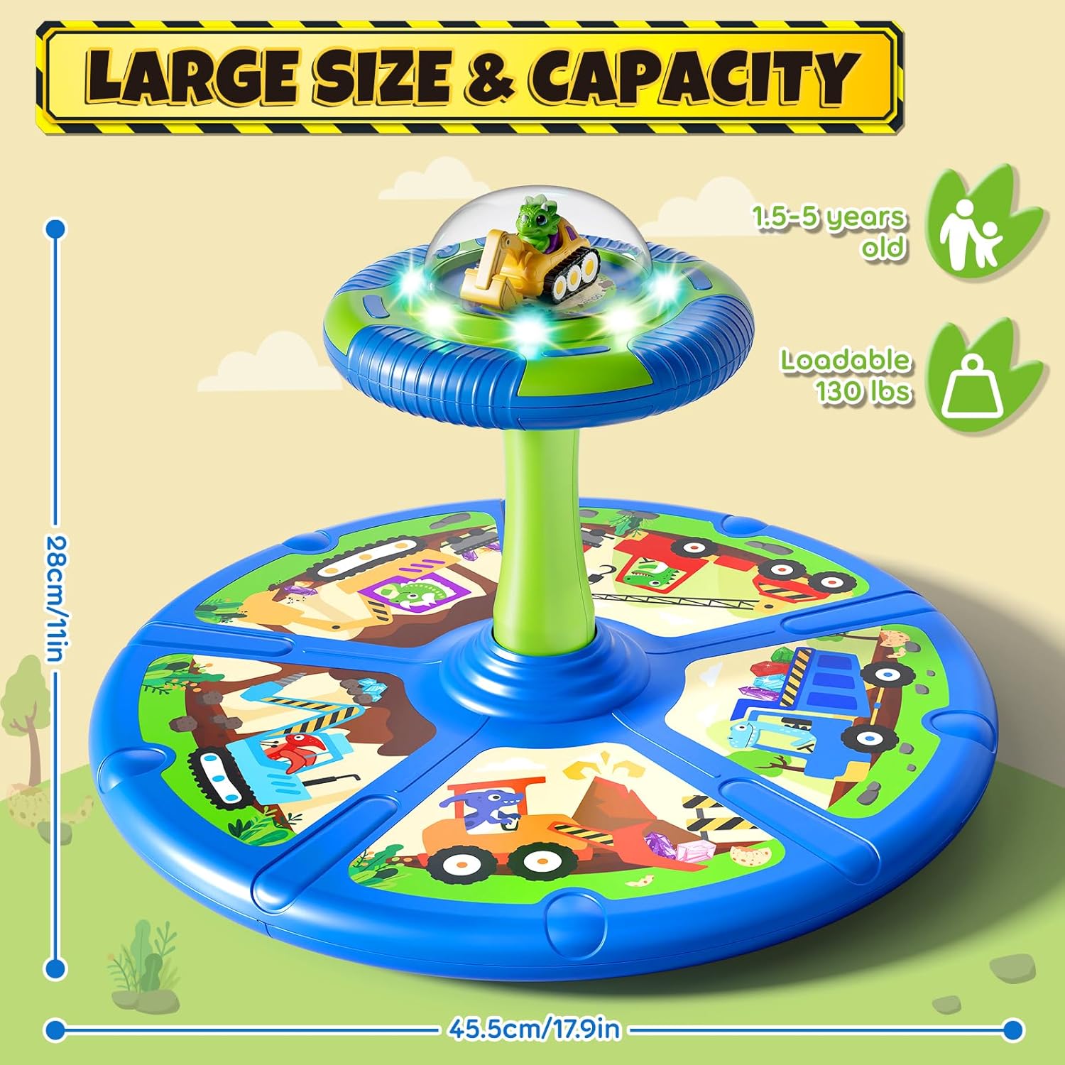 Thumbnail 5 de Lehoo Castle Dino Construction Truck 360° spinning seat for toddlers