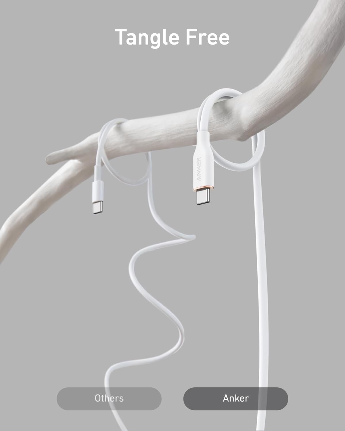 Detalle de Anker Flow Cord USB-A to USB-C Cable (6 ft, Silicone) – 15W Fast Charging & 480 Mbps Sync
