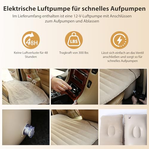 Thumbnail 6 de Hoapin Auto Matratze SUV – Aufblasbare 135 x 82 x 40 cm mit Luftpumpe, 2-in-1 Schlafmatratze/Schlafsofa