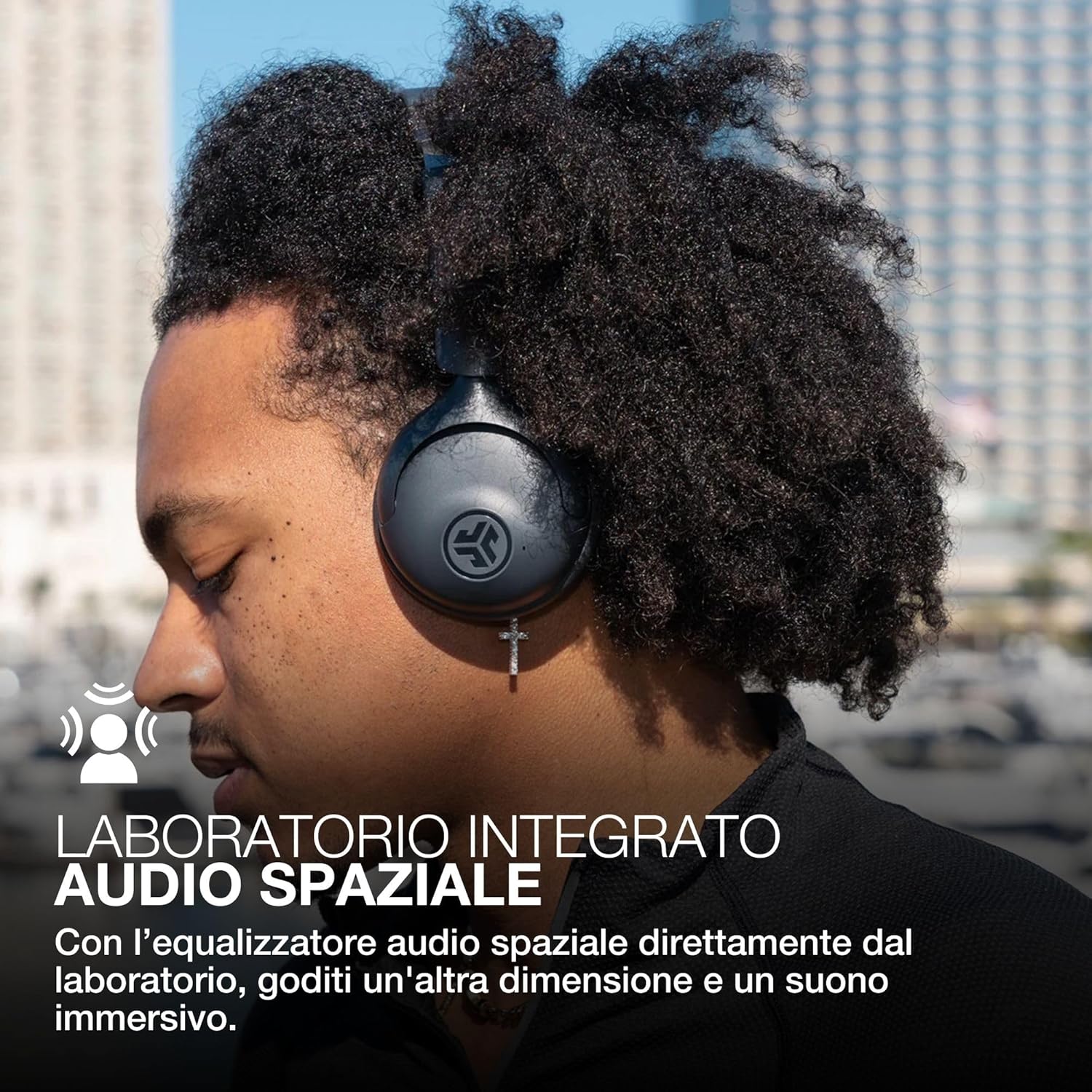 Thumbnail 2 de JLab Go Lux ANC: cuffie wireless on-ear con cancellazione rumore e audio spaziale – grafite