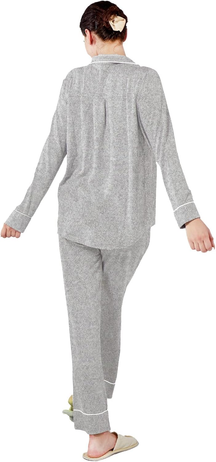 Thumbnail 1 de Dowesrobe Women's Pajama Set: Long Sleeve Button-Down Knit Loungewear