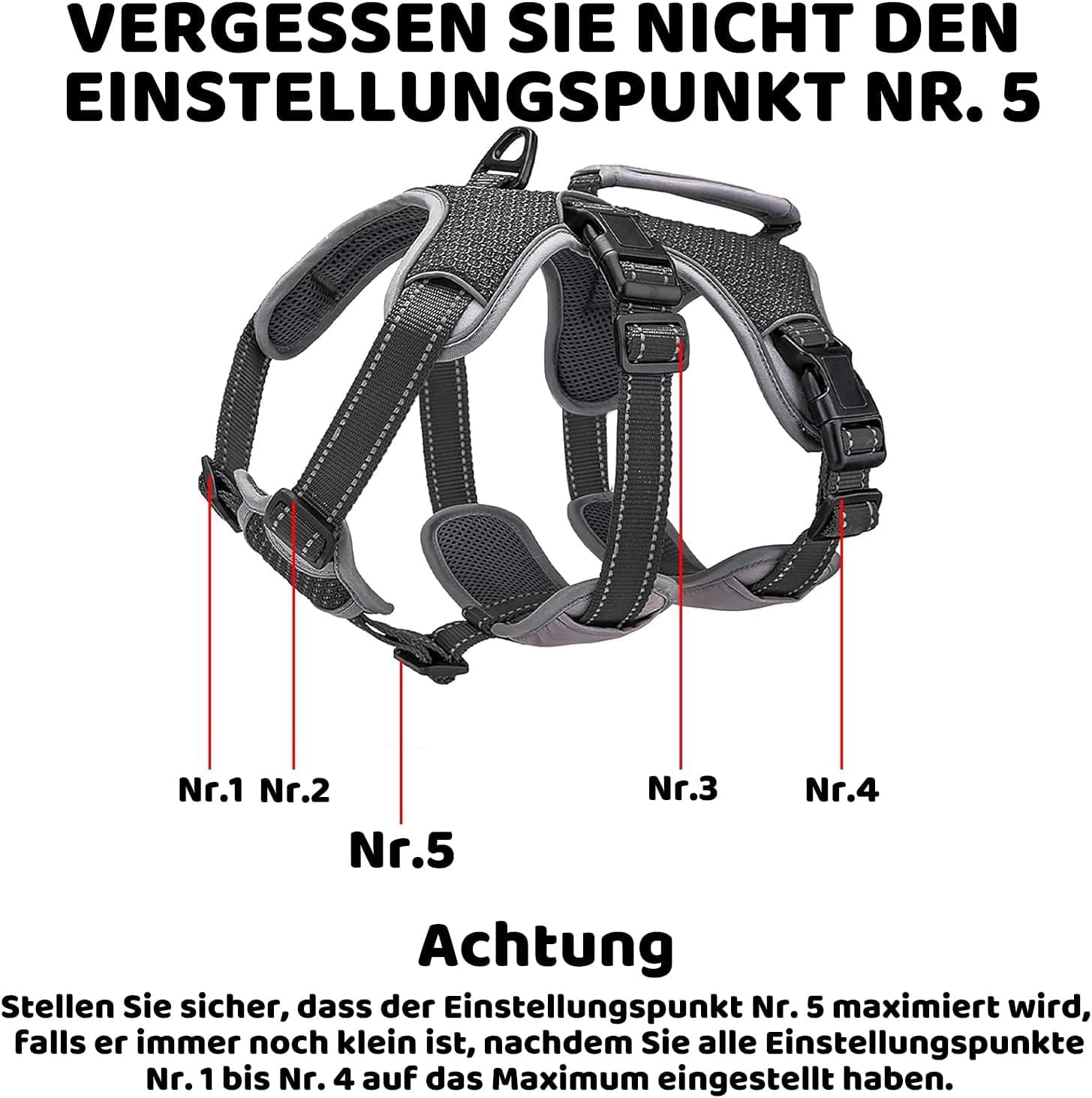 Thumbnail 4 de BELPRO Mehrzweck-Hundegeschirr mit reflektierenden Bändern, ausbruchsicher & ohne Ziehen – verstellbare Weste (Schwarz, S)