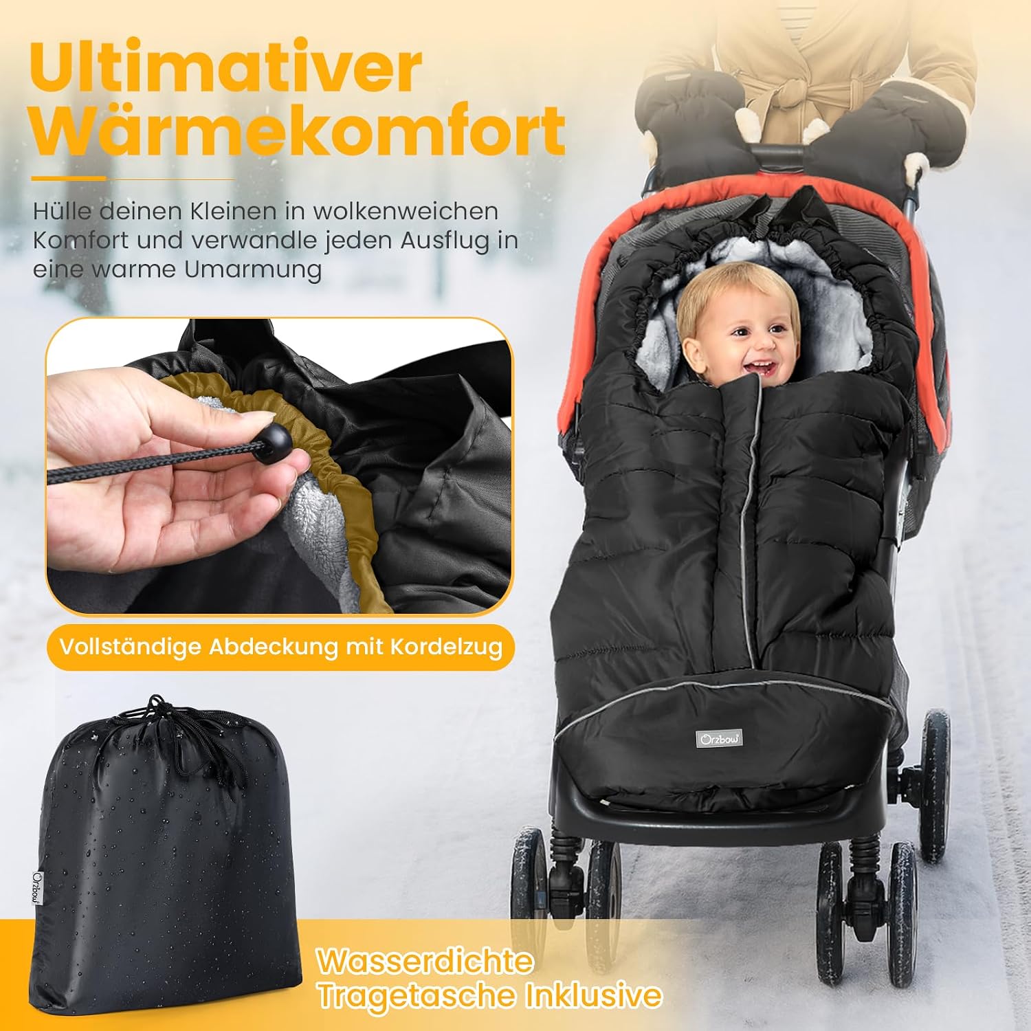 Detalle 2 de Orzbow Fußsack Kinderwagen 97 x 44 cm