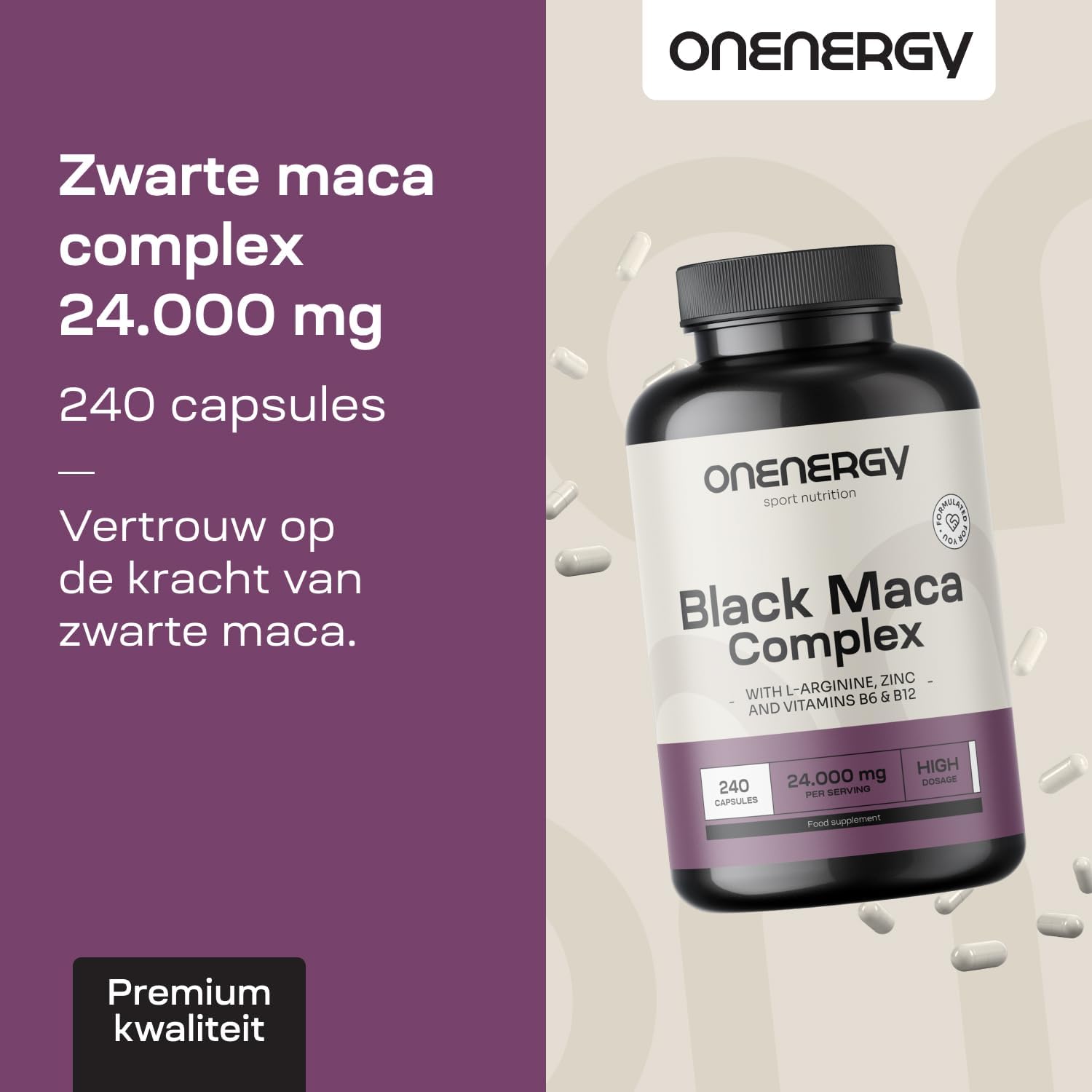 Thumbnail 3 de ONENERGY Zwarte Maca Complex, 240 capsules met extract 20:1