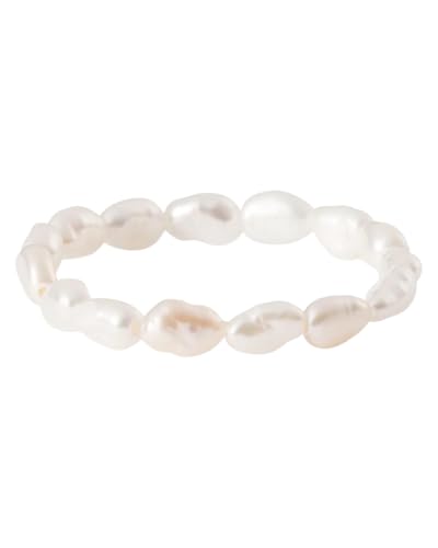 Detalle de Purelei Pearly Anti Stress Ring – Elastischer Damenring mit schimmernden Süßwasserperlen