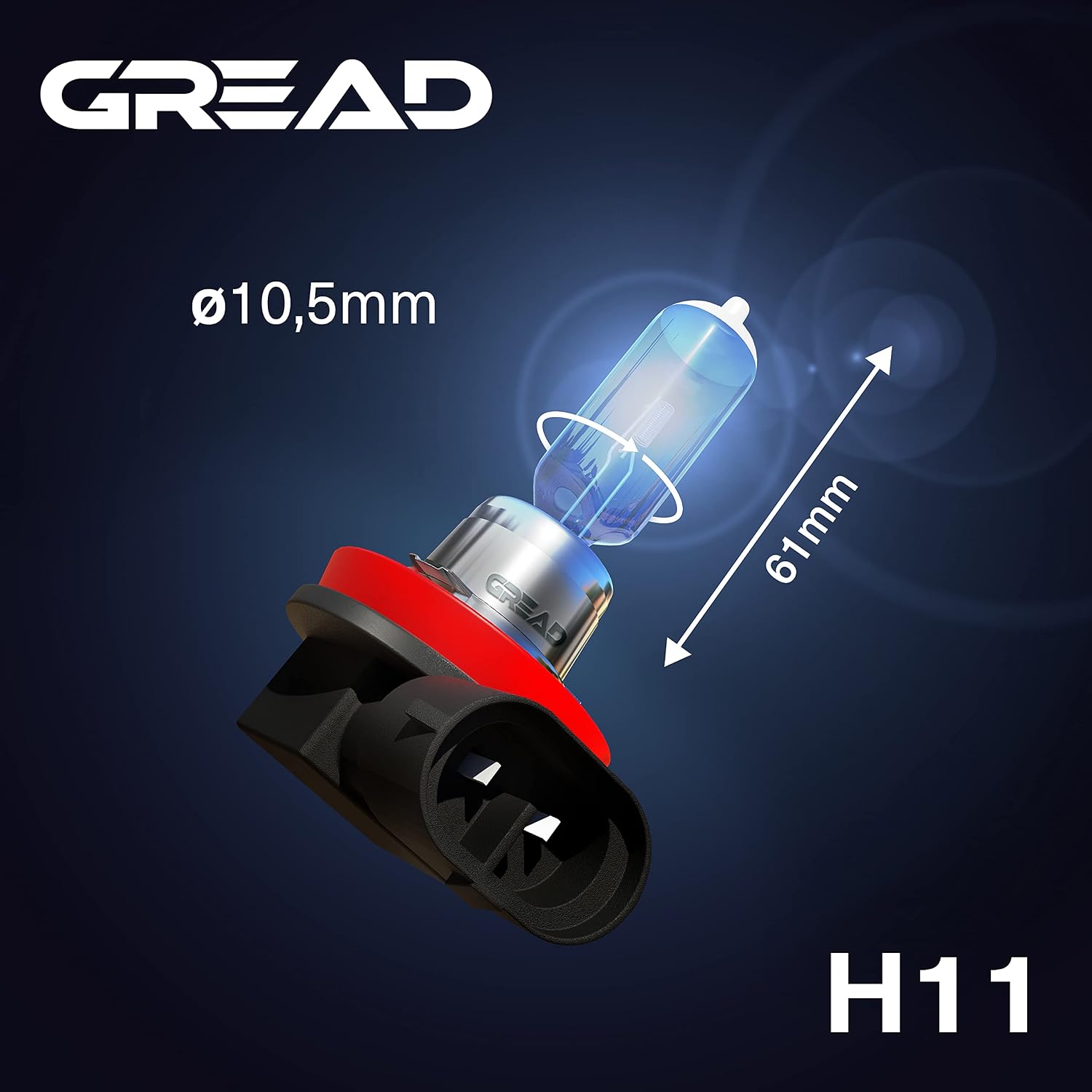 Thumbnail 3 de Gread H11 Lampe Auto 12V 55W super white 8500K Scheinwerferbirne
