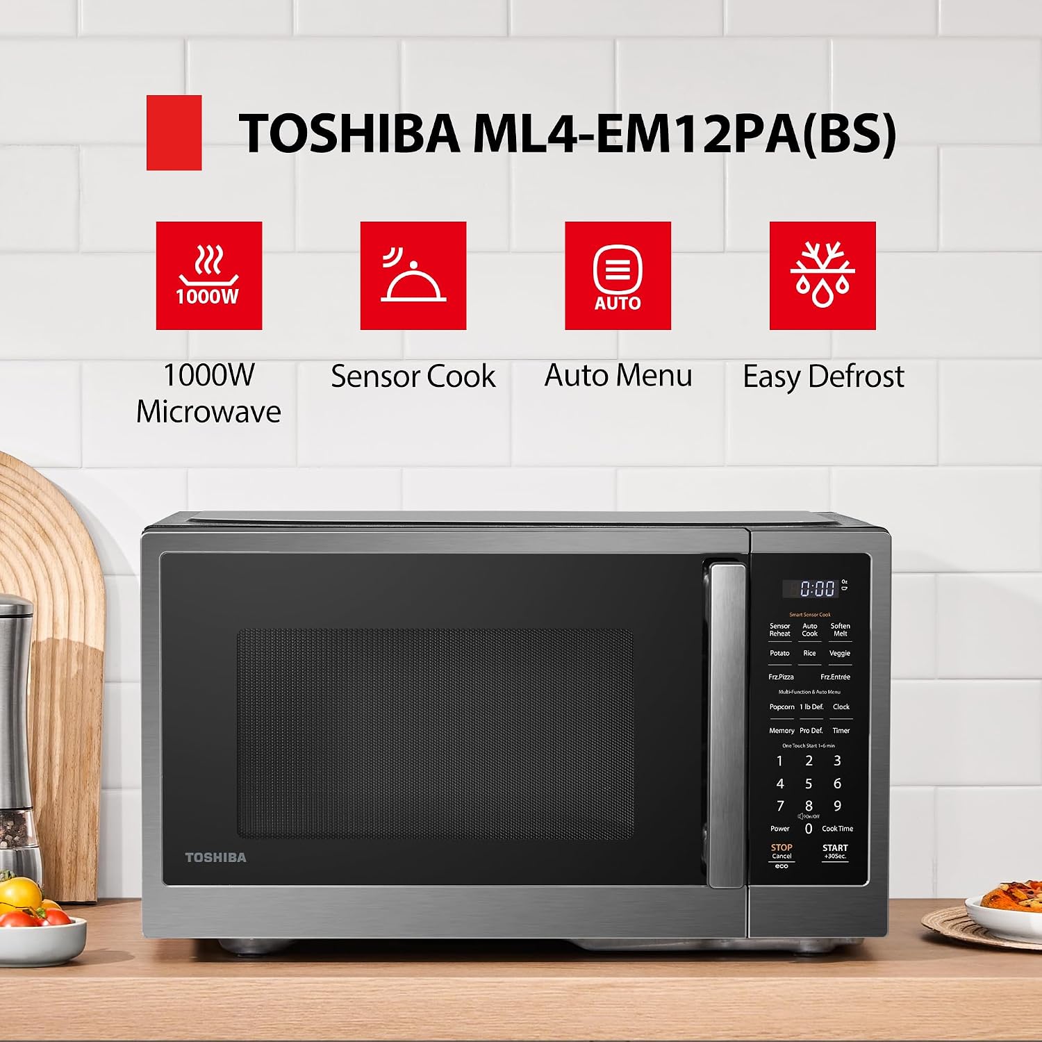 Detalle 2 de TOSHIBA ML4-EM12PA(BS) 1.2 Cu Ft Microwave 🍽
