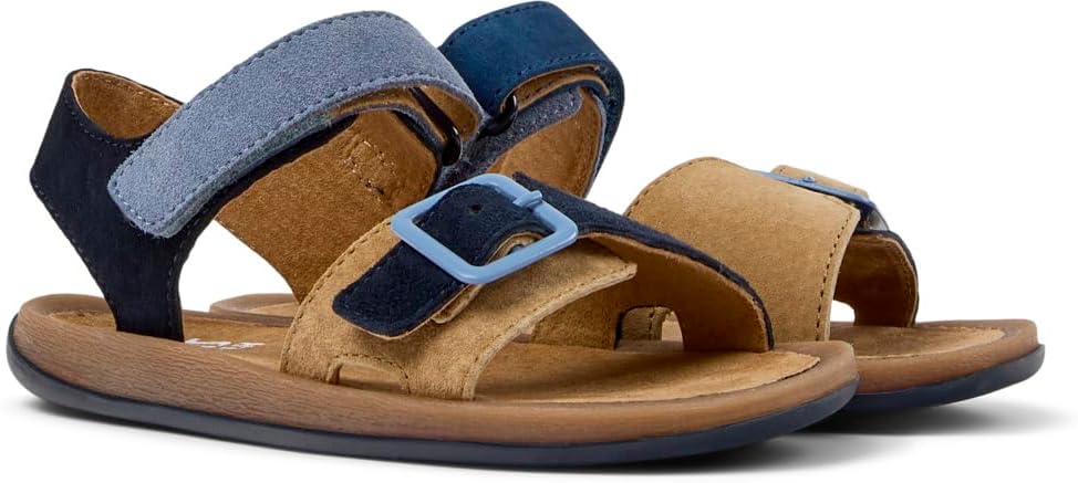 Detalle de Camper Garçon Bicho K800672 2-Strap Sandal – Sandale enfant colorée en cuir et peau