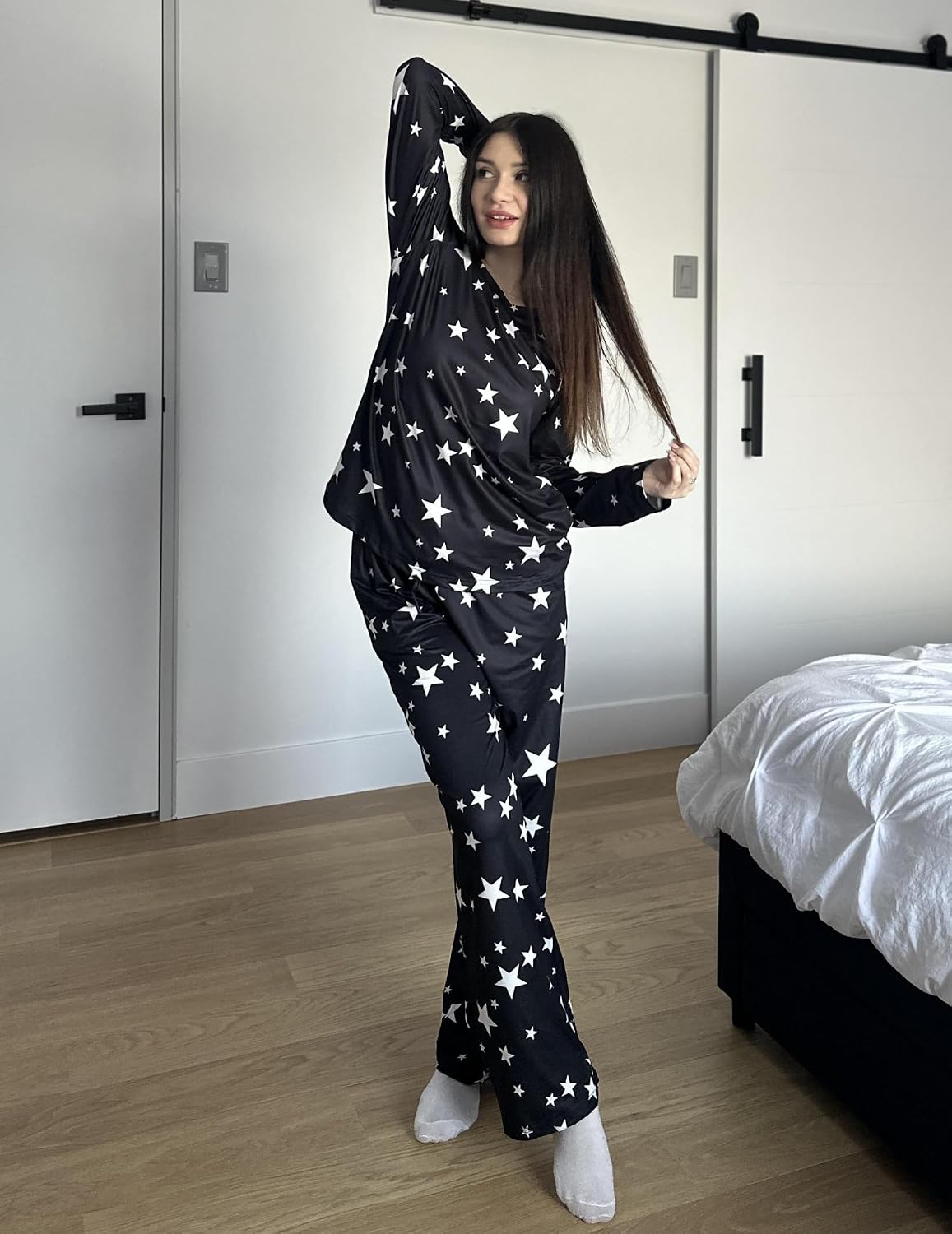 Thumbnail 3 de Ekouaer Women’s 2-Pack Pajama Sets with Long Sleeves, V-Neck Tops and Pockets