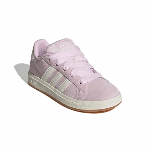 Detalle de adidas Mixte Enfant Grand Court 00S – Chaussures enfant en cuir suede Clear Pink/Off White/Gum, 35 EU