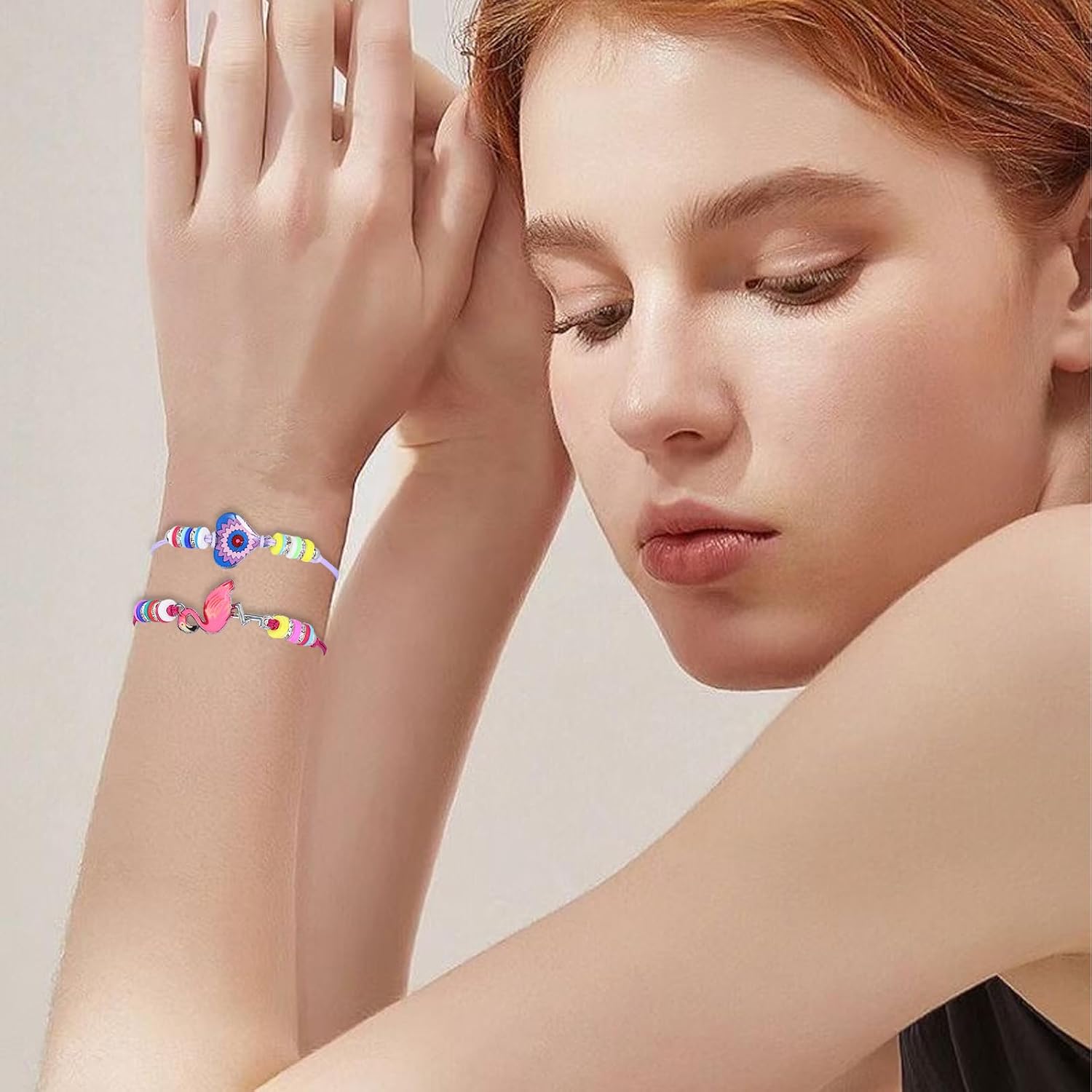 Detalle de SAVOSWEET Friendship Bracelets for Girls – 12 Pack: Adjustable Handmade Woven Paul–style Bead Bracelets