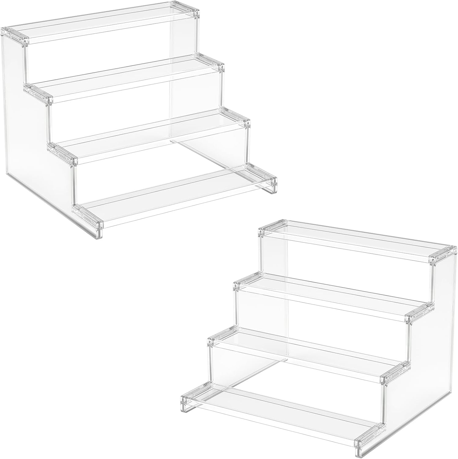 Detalle de Lifewit 23115 displayställ i 4 nivåer, transparent plast, 2-pack