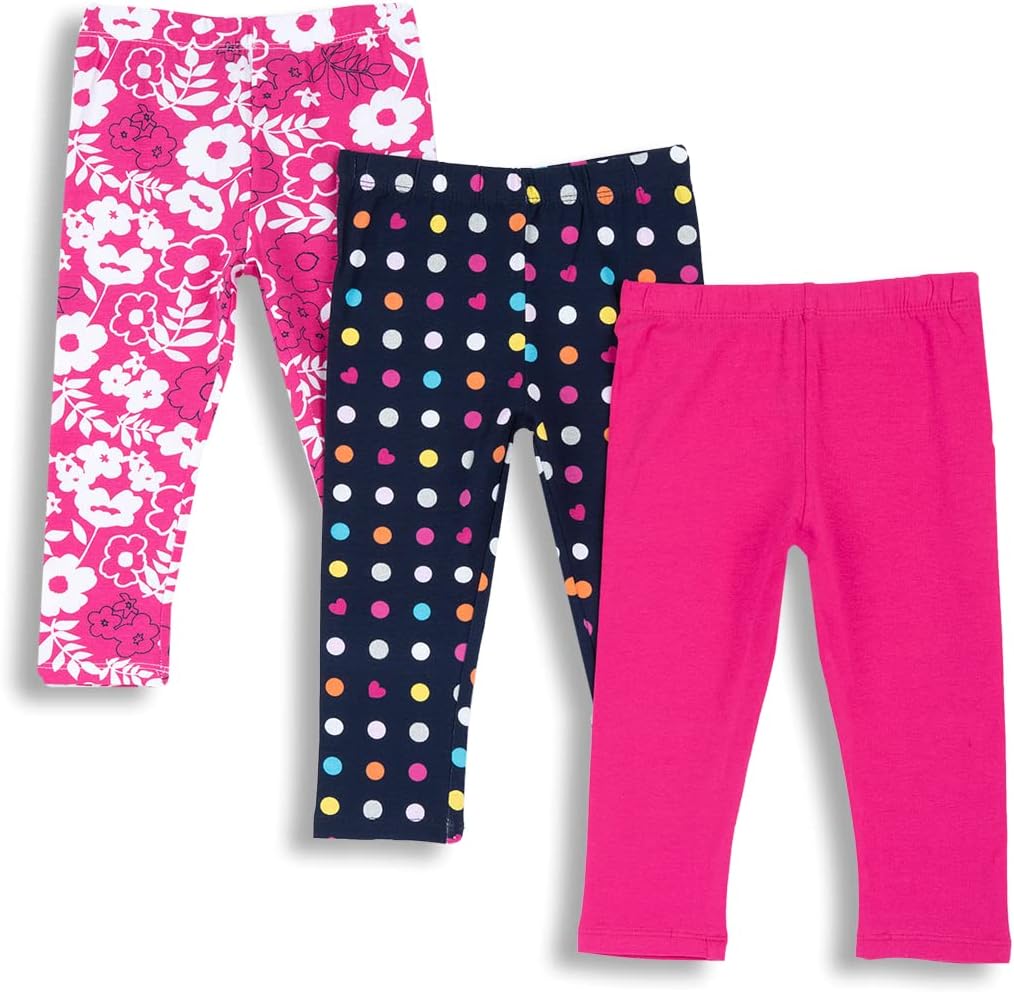 Detalle de Chicco Leggings Bambina – Set di 3 Pantaloni Capri in Cotone Morbido (Designed in Italy)