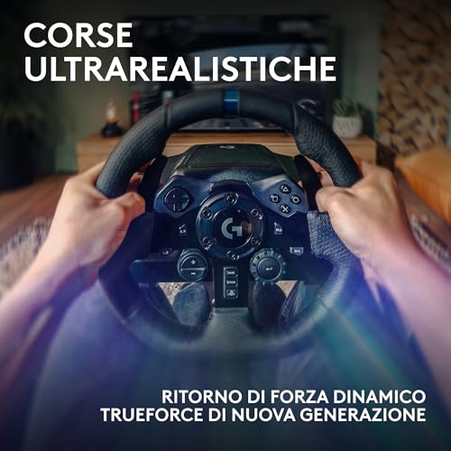 Detalle de Logitech G G923 volante da corsa e pedali per PlayStation & PC: guida realistica e controllo avanzato