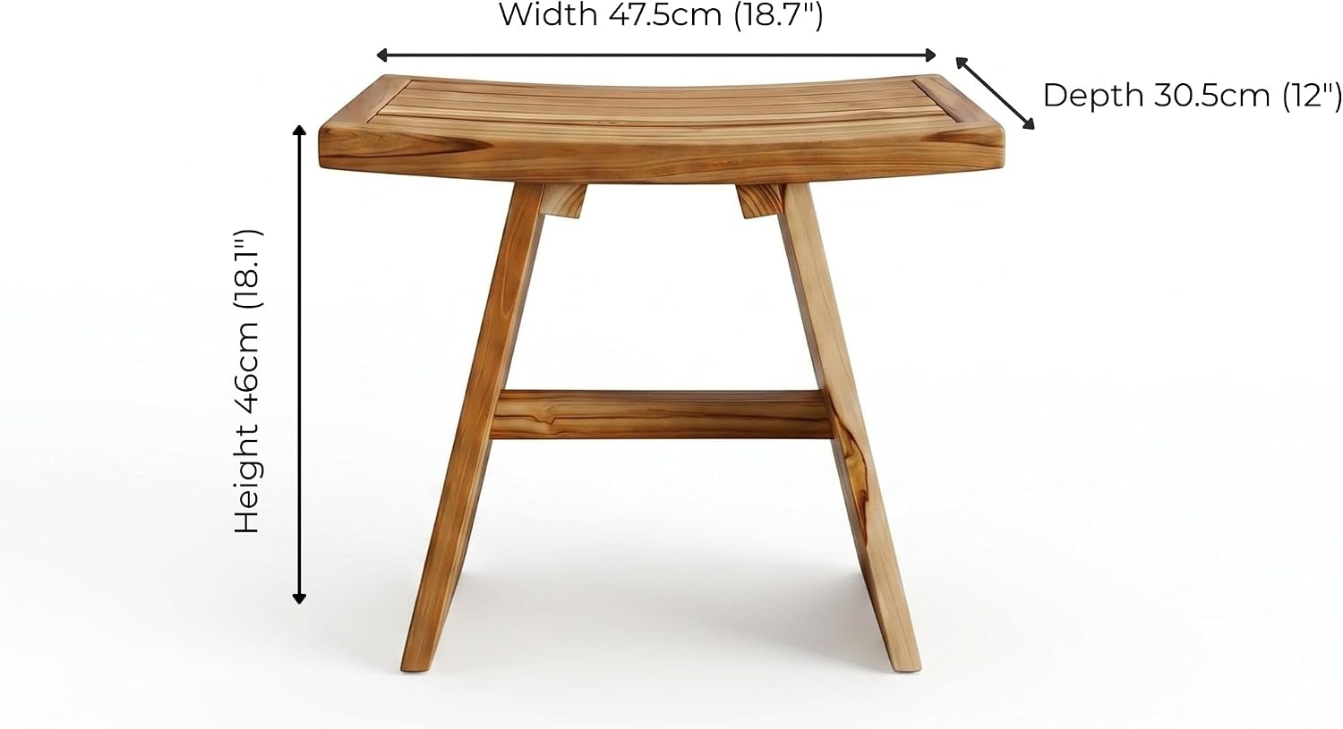 Thumbnail 5 de Jade Vine Jv-tb-001 Teak Shower Bench, Natural Wood Bath Seating