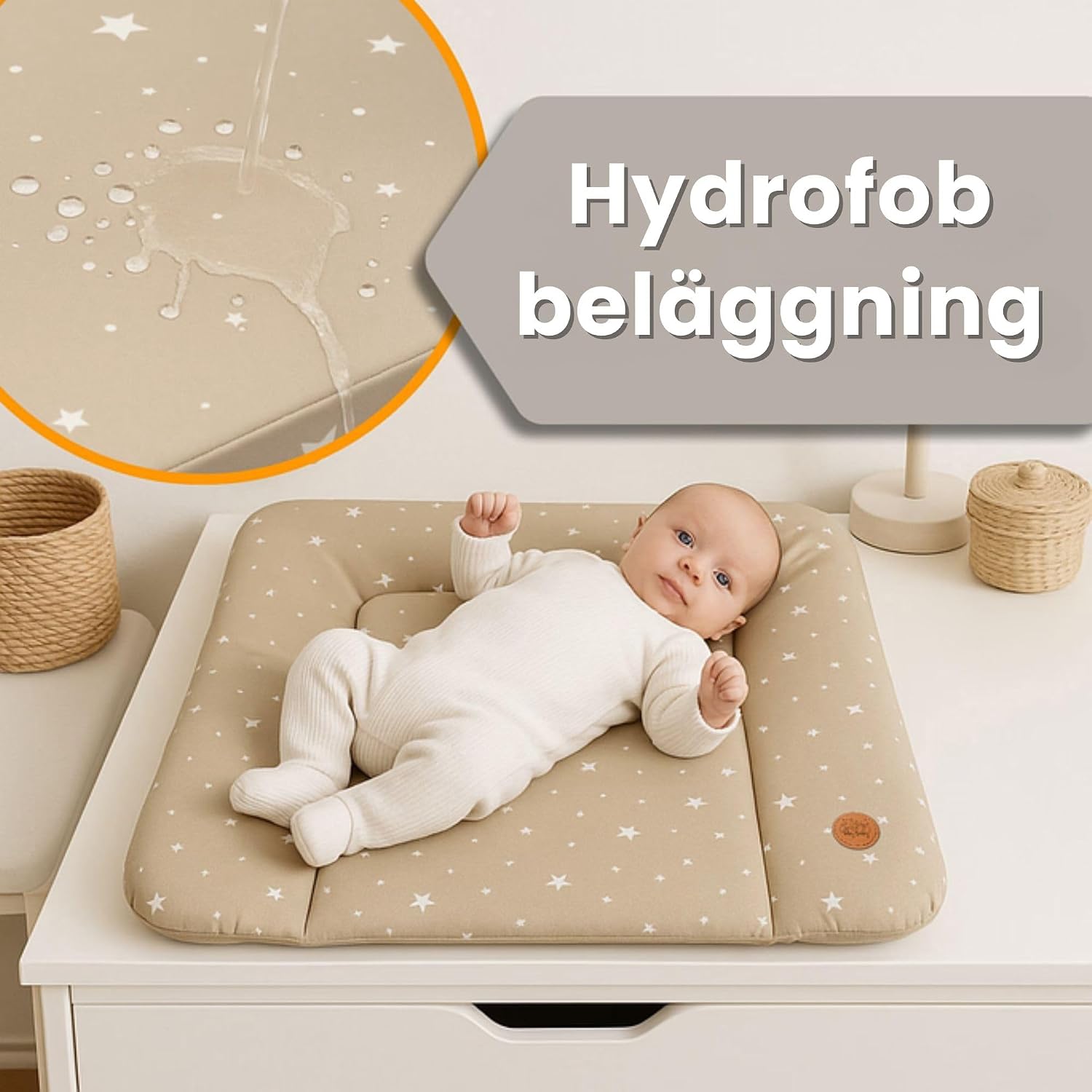 Detalle de Totsy Baby Modell 3 skötunderlägg 75 x 72 cm, avtorkbar polyester