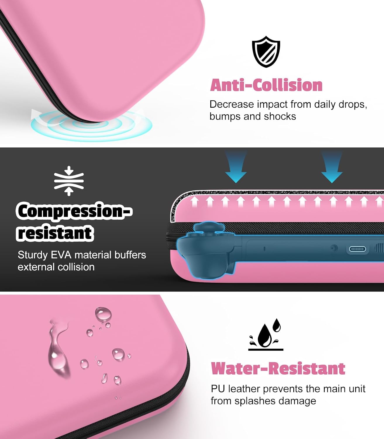 Thumbnail 5 de MoKo Carrying Case for Nintendo Switch 2 (2025) – Protective Hard Shell, 10 Game Cartridges, Pink