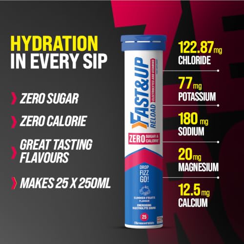 Detalle de Fast&Up Reload Zero Electrolyte Tablets – Summer Fruits, 100 Tablets