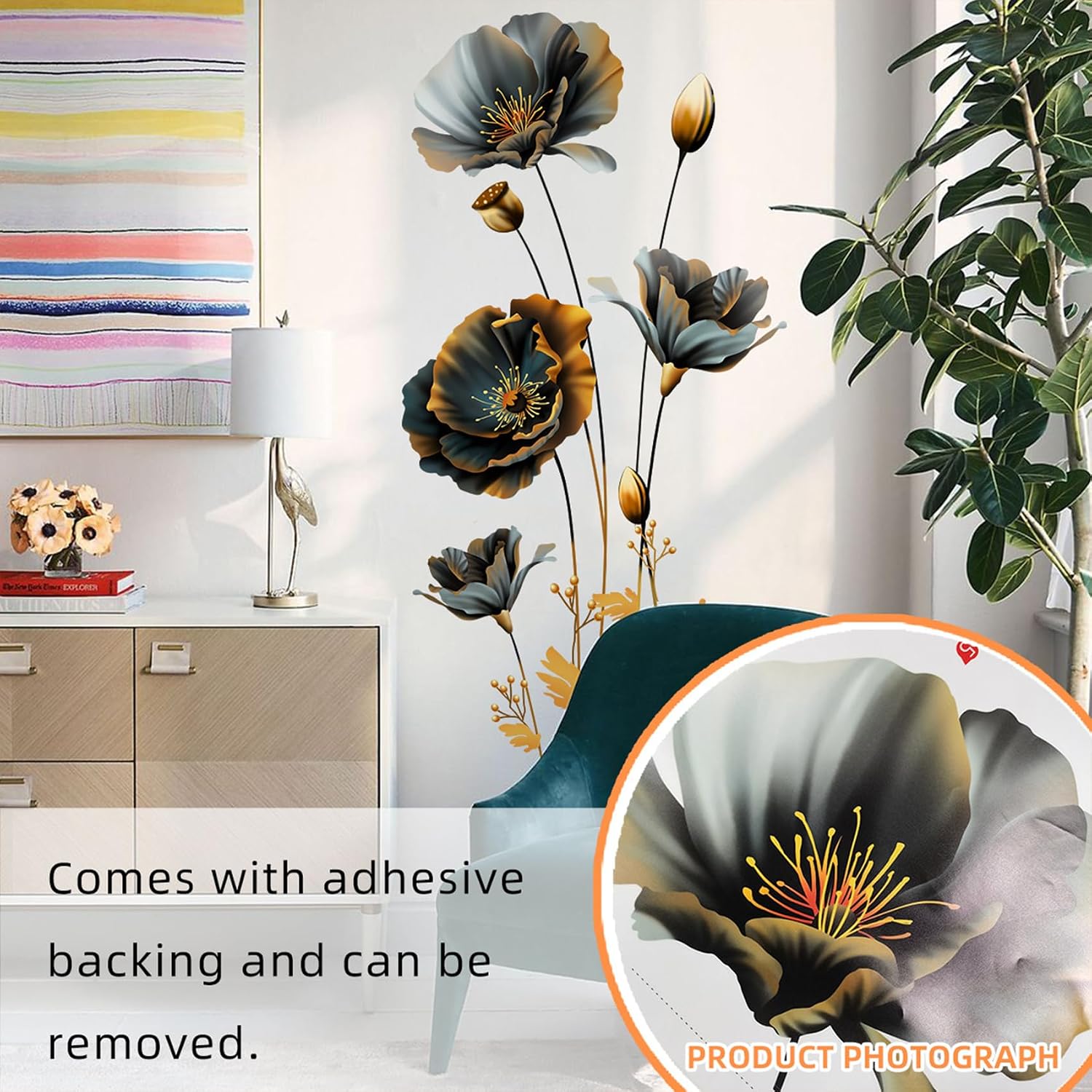 Detalle de Black and Gold Vinyl Wall Decals