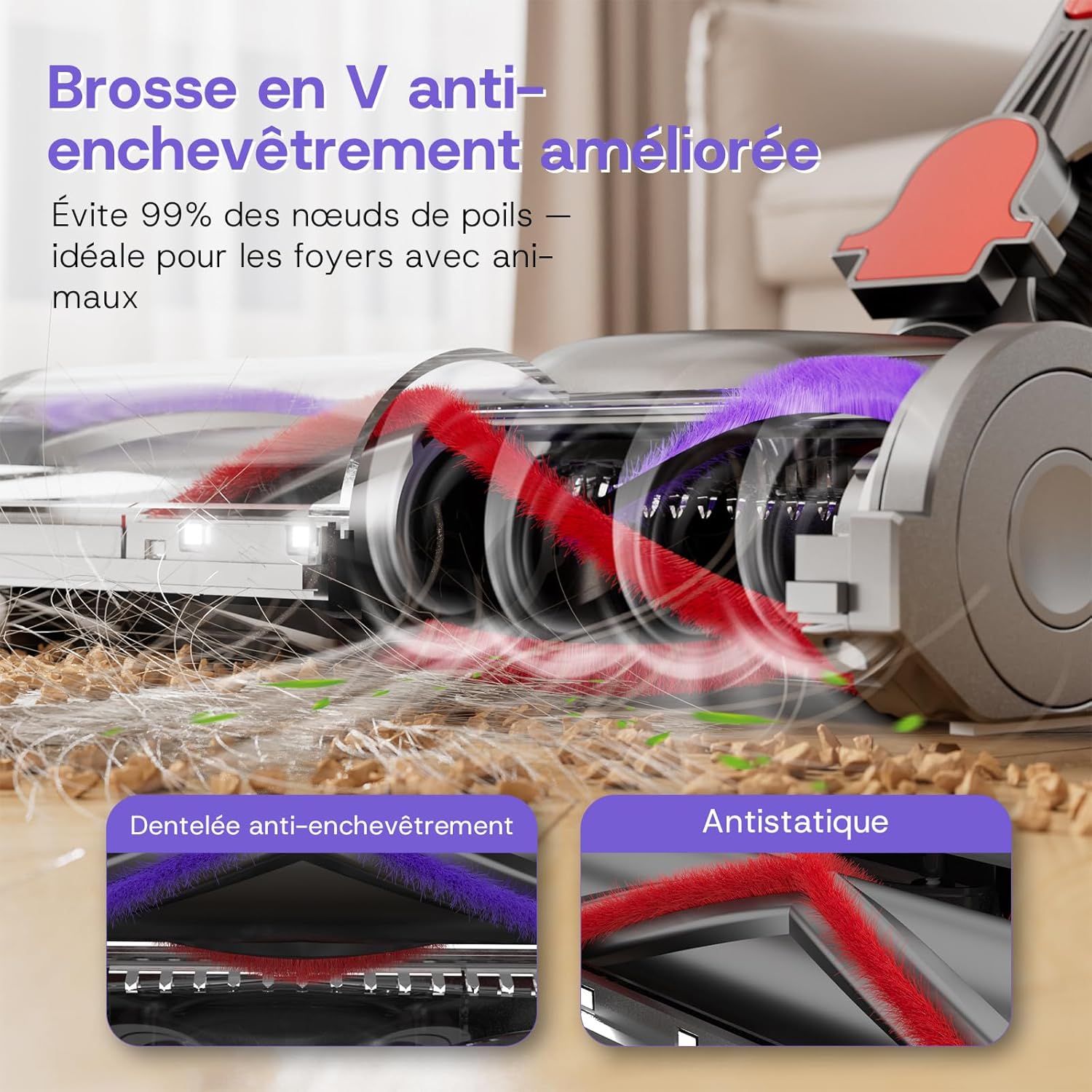 Thumbnail 6 de Aodebiao V16 Aspirateur balai 55Kpa, 80 min đź§ą