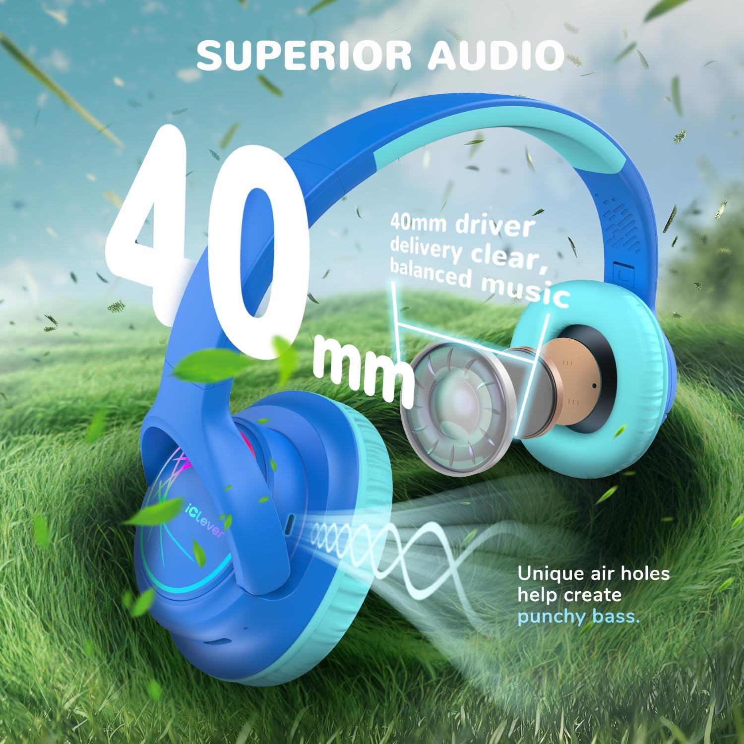 Thumbnail 4 de iClever BTH18 Kids headphones 43H playtime