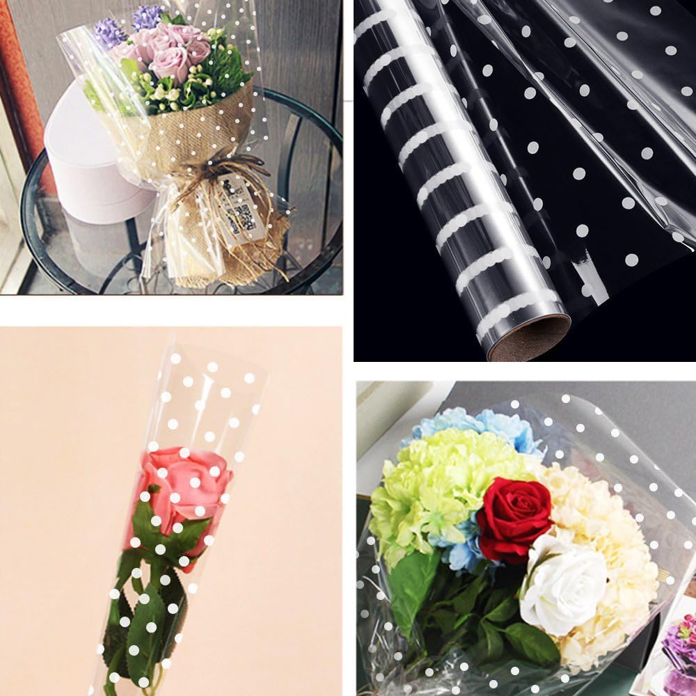 Thumbnail 5 de 80CM x 100M Klare Mit Punkt Cellophan Rolle