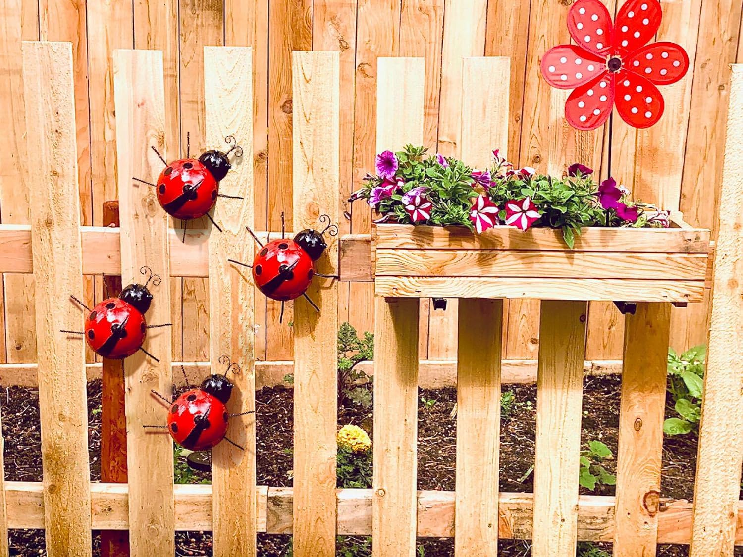 Thumbnail 1 de Ladybugs garden wall art set of 4