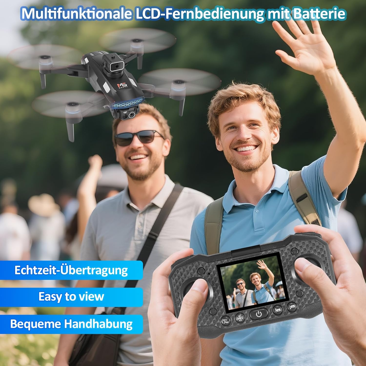 Thumbnail 2 de Drohne mit Kamera HD 4K – faltbar, FPV, Faltbare Drohne mit 2 Akkus und HD-Frontkamera