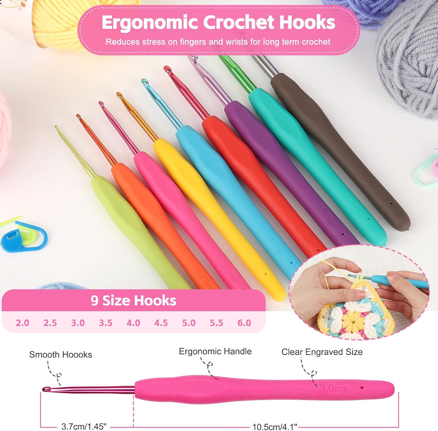 Detalle 2 de Reessy Crochet Kit 88-piece beginners set