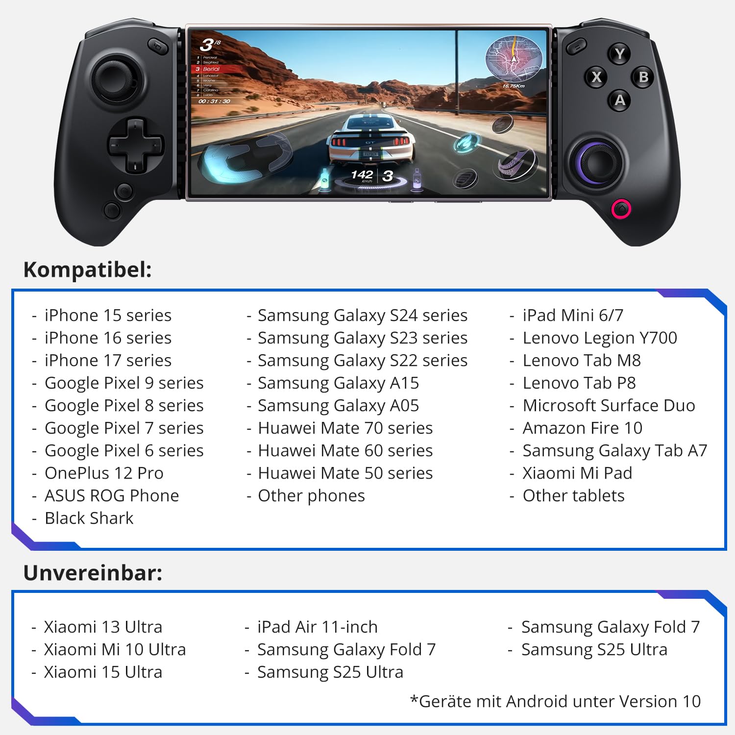 Detalle de abxylute S8 Bluetooth Mobile Controller – Gamepad für iPhone