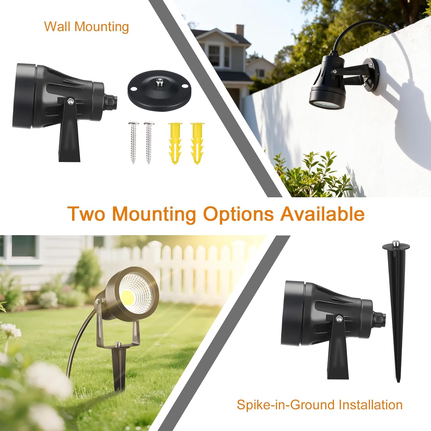 Thumbnail 2 de 2 Faretti da Giardino con Picchetto di Alimentazione 7W LED, IP65, 700LM, 220V – 2 pezzi