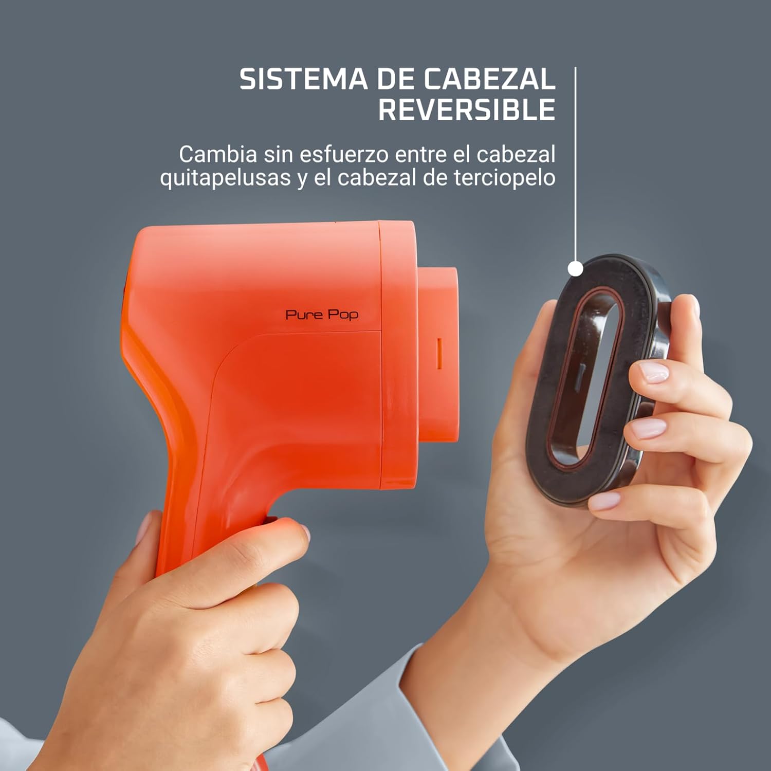 Thumbnail 3 de Rowenta Pure Pop DR2022, cepillo de vapor 1300 W con cabezal reversible para quitar pelusas y planchar al vapor