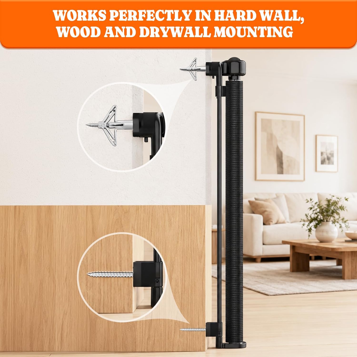 Thumbnail 4 de Pawtners SH20.006D02 Retractable Baby Gate, 34" Tall, Up to 120" Wide