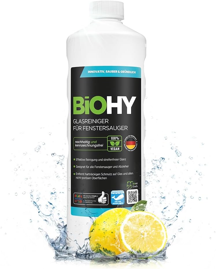 BiOHY Glasreiniger Konzentrat 1 L für Fenstersauger