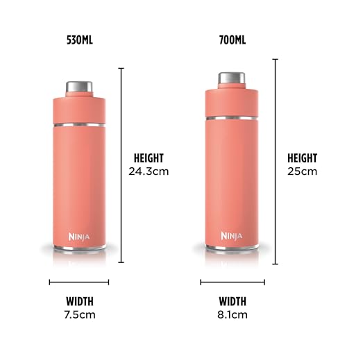Detalle de Ninja Thirsti Water Bottle and Flask 530 ml — Coral (DW1801EUUKPE)