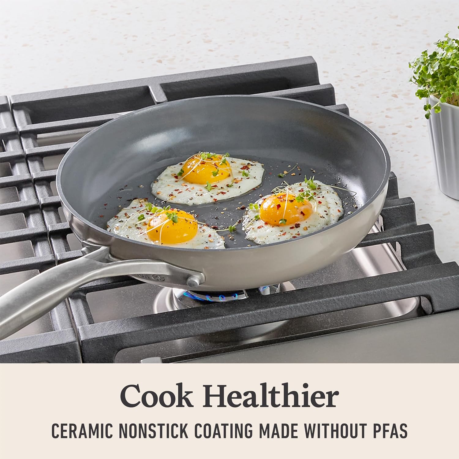 Detalle de Calphalon Ceramic Frying Pan Set 8-inch